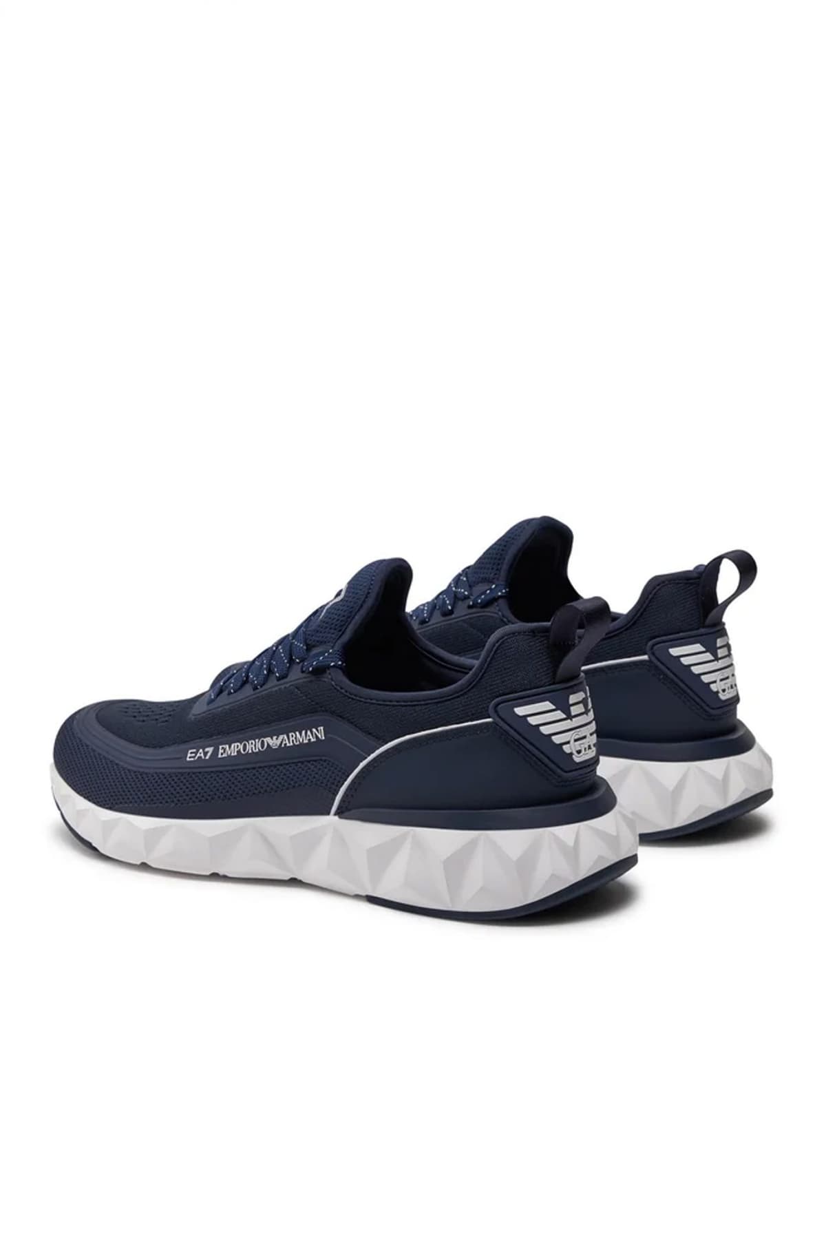 ARMANI 7 ΠΑΠΟΥΤΣΙΑ SNEAKERS LOGO ΜΠΛΕ-ΛΕΥΚΟ