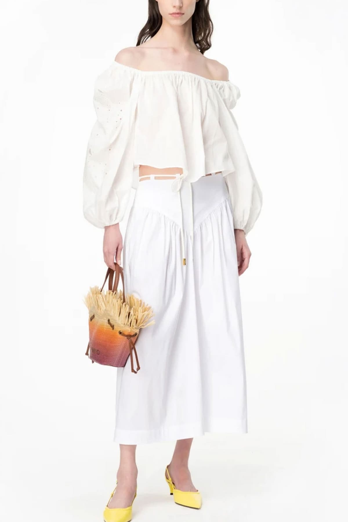 PINKO ΦΟΥΣΤΑ GRINCH MAXI ΜΠΑΣΚΑ ΚΟΡΔΟΝΙ ΛΕΥΚΟ