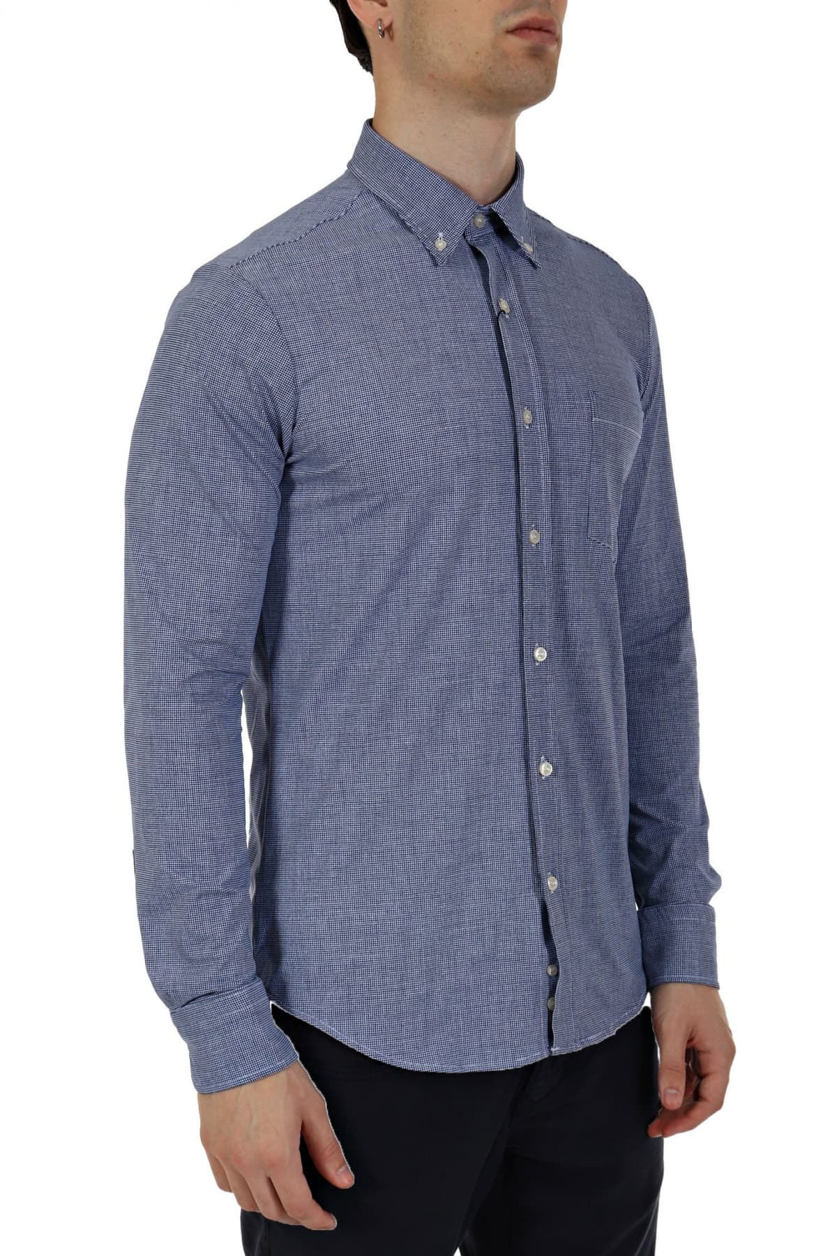 PAUL&SHARK ΠΟΥΚΑΜΙΣΟ ΜΙΚΡΟΚΑΡΩ BUTTON DOWN ΜΠΛΕ