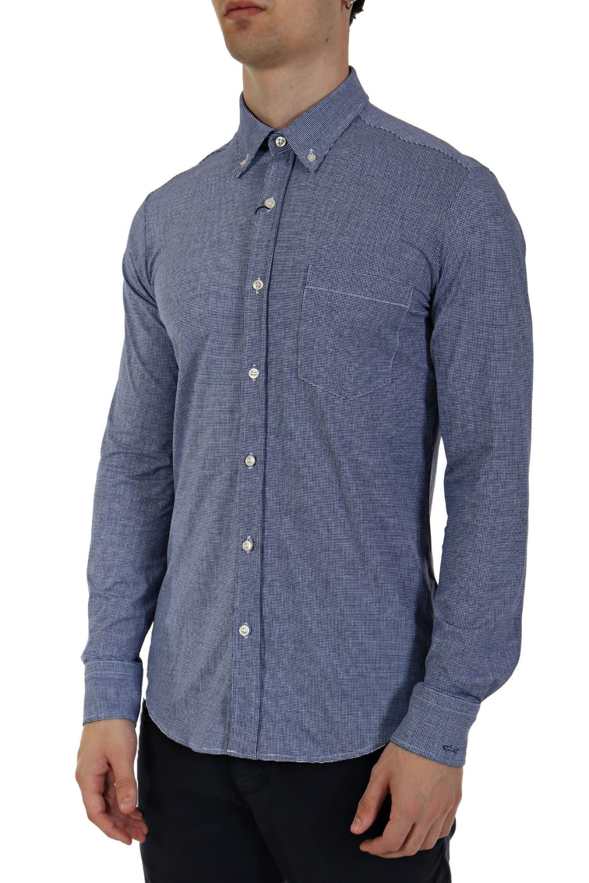 PAUL&SHARK ΠΟΥΚΑΜΙΣΟ ΜΙΚΡΟΚΑΡΩ BUTTON DOWN ΜΠΛΕ