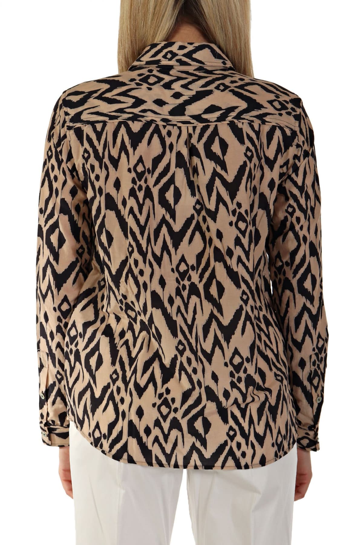 MARELLA SPORT ΠΟΥΚΑΜΙΣΟ AGAPE ALL OVER PRINT ΜΠΕΖ-ΜΑΥΡΟ