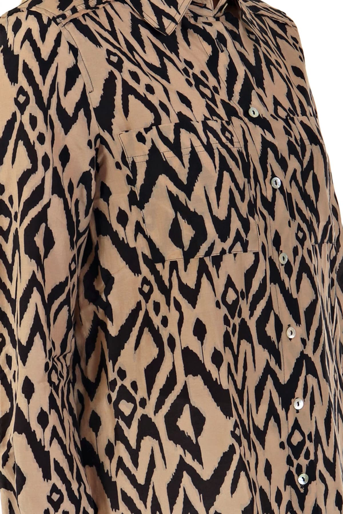 MARELLA SPORT ΠΟΥΚΑΜΙΣΟ AGAPE ALL OVER PRINT ΜΠΕΖ-ΜΑΥΡΟ