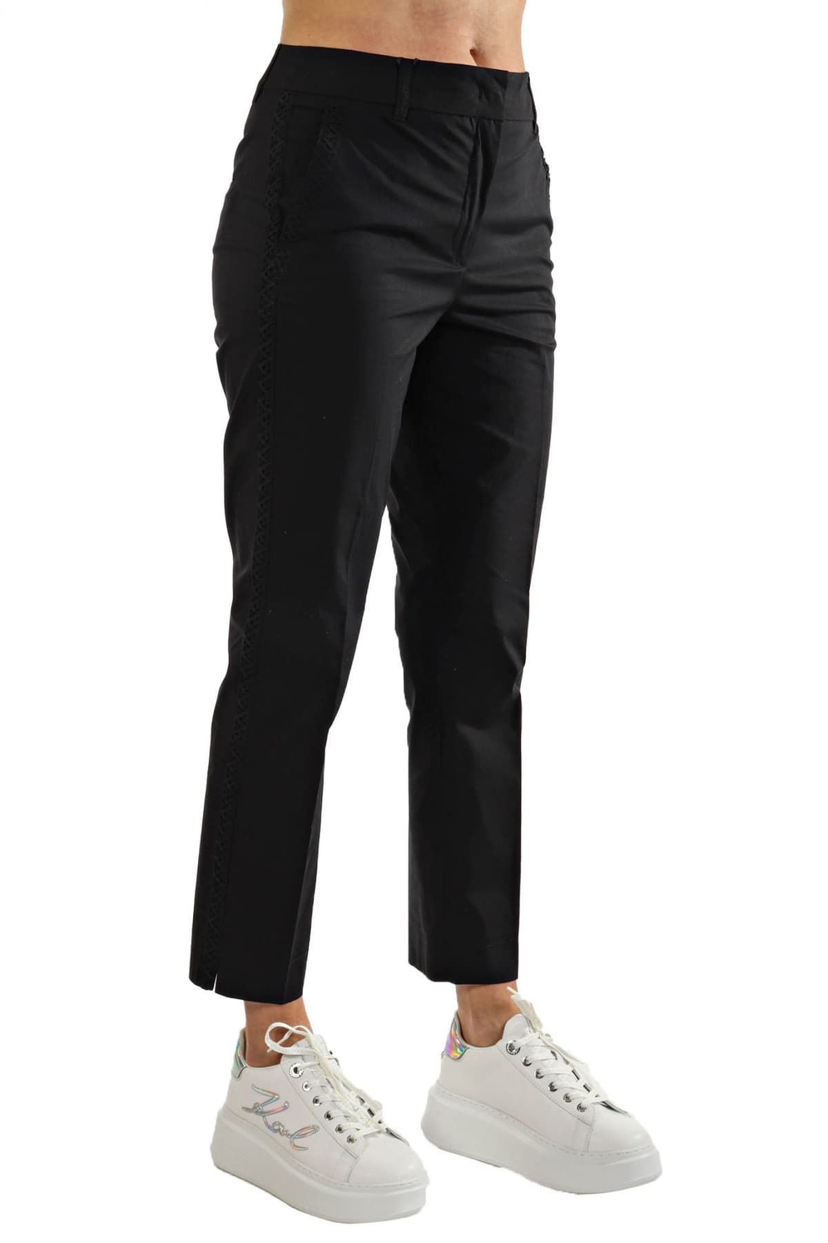 MARELLA SPORT ΠΑΝΤΕΛΟΝΙ BROWN CHINO ΣΧΕΔΙΟ ΠΛΑΙ ΜΑΥΡΟ