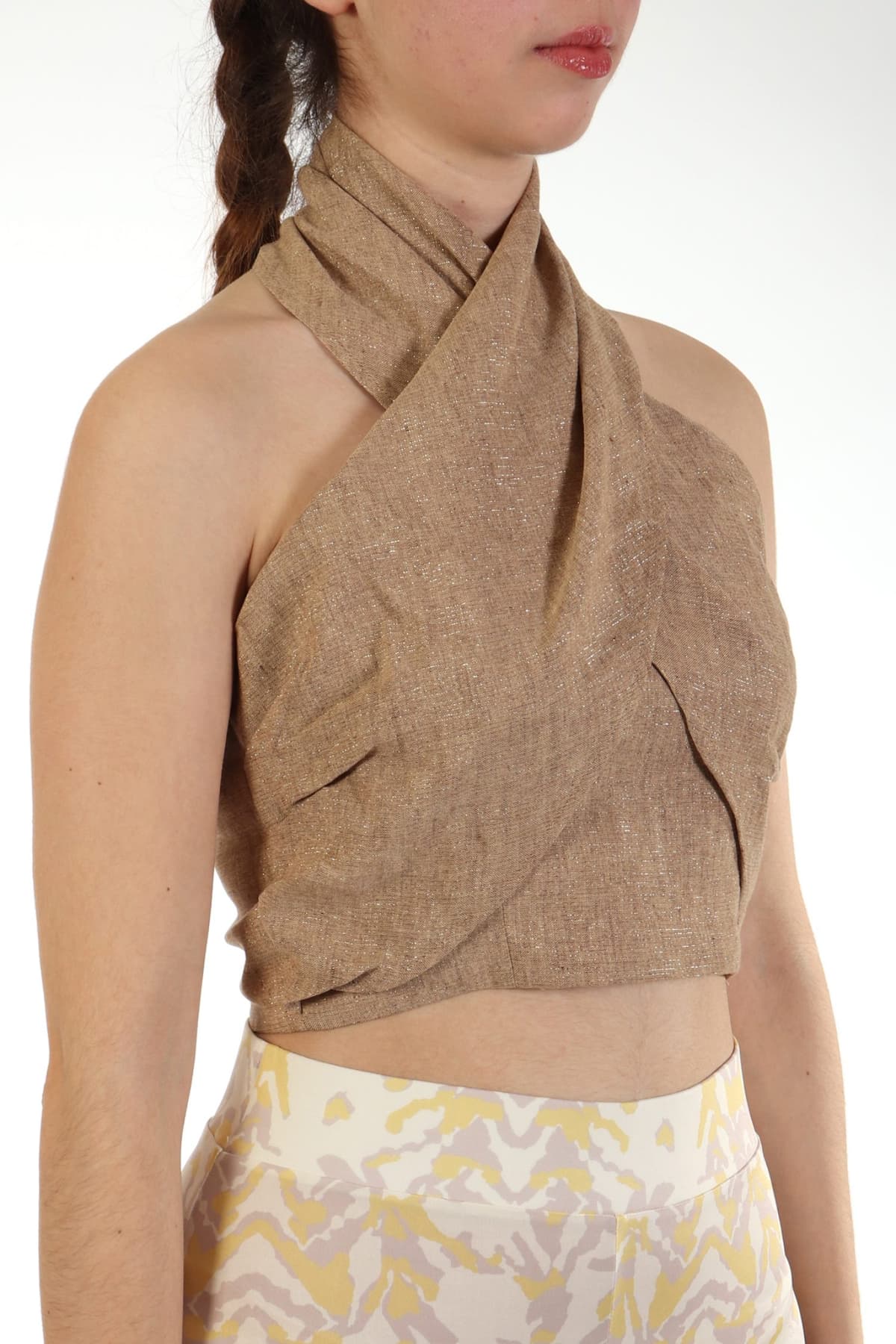 MARELLA TOP MICENE ΔΕΣΙΜΟ ΛΑΙΜΟ ΜΕΤΑΛΛΙΖΕ ΜΠΕΖ