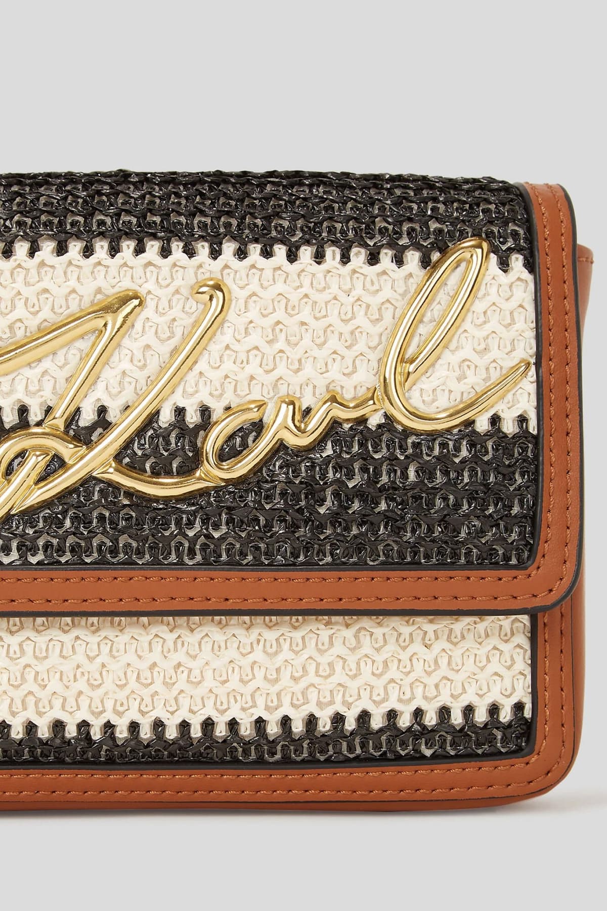 KARL LAGERFELD ΤΣΑΝΤΑ K/SIGNATURE 2.0 CB POUCH RAFF LOGO ΜΠΕΖ-ΤΑΜΠΑ-ΜΑΥΡΟ