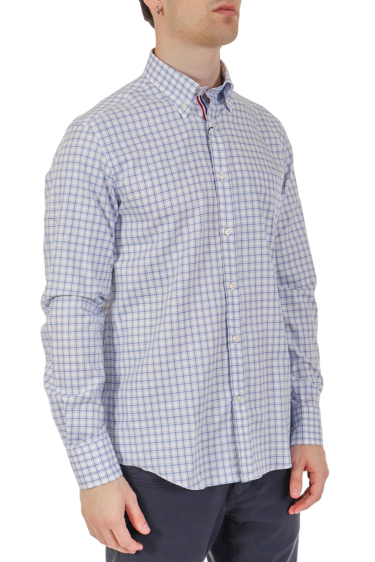 PAUL&SHARK ΠΟΥΚΑΜΙΣΟ ΚΑΡΩ BUTTON DOWN ΛΕΥΚΟ-ΣΙΕΛ