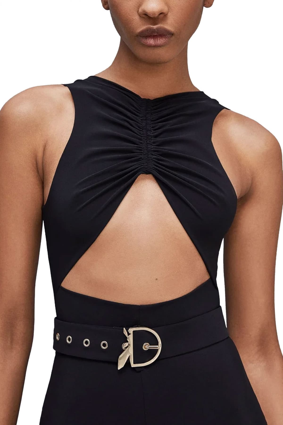 PATRIZIA PEPE ΟΛΟΣΩΜΗ ΦΟΡΜΑ ΑΝΟΙΓΜΑ ΜΠΡΟΣΤΑ ΖΩΝΗ ΜΑΥΡΟ