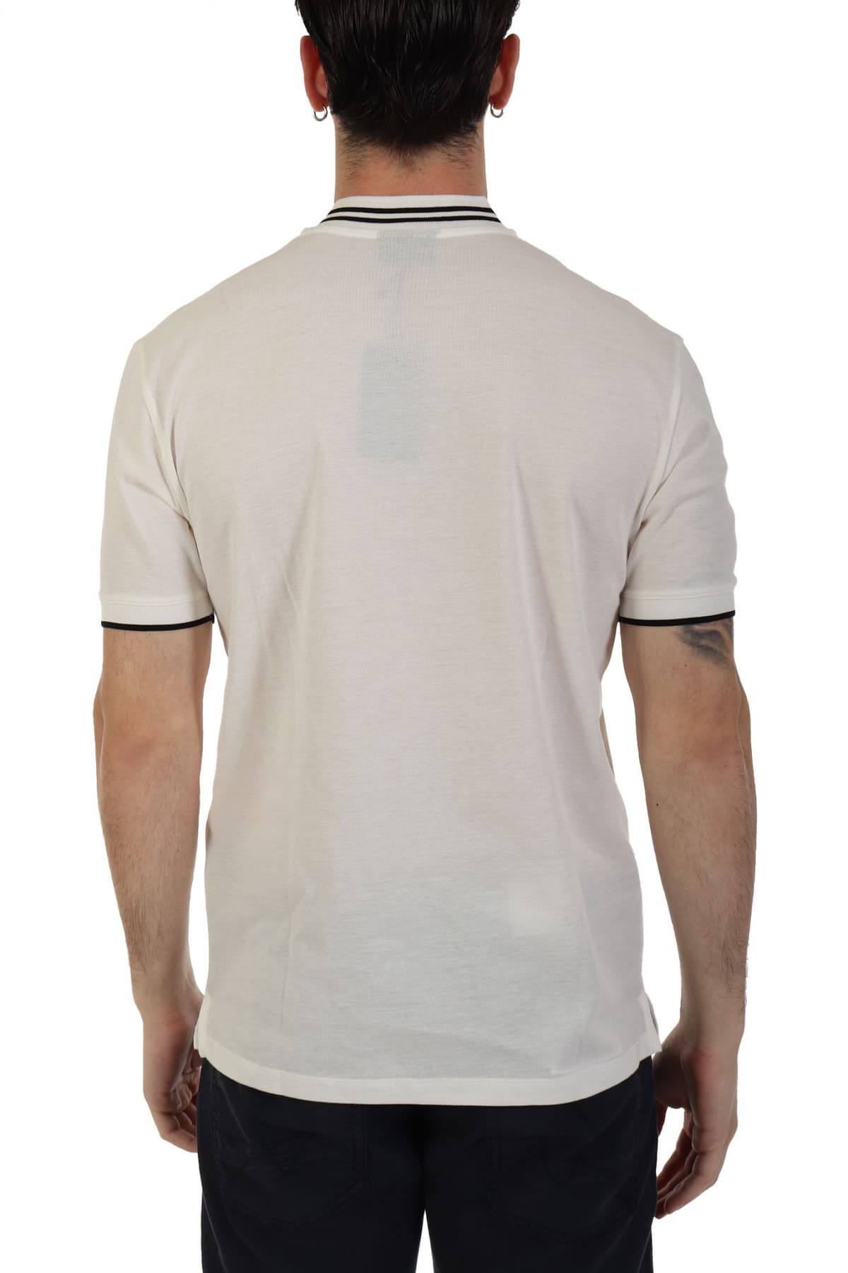 EMPORIO ARMANI POLO HALFZIP ΛΕΥΚΟ-ΜΑΥΡΟ