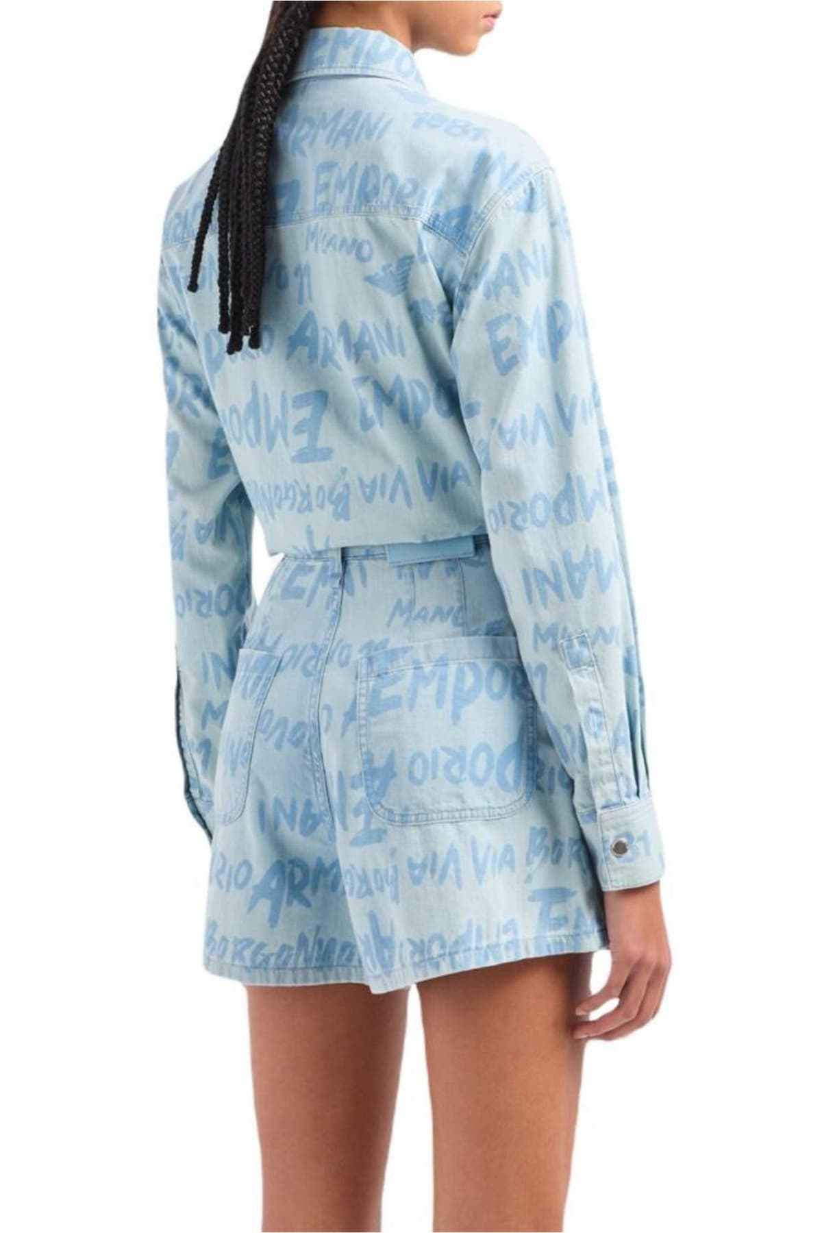 EMPORIO ARMANI ΣΟΡΤΣ JEANS LOGO ΑΝΟΙΧΤΟ ΜΠΛΕ