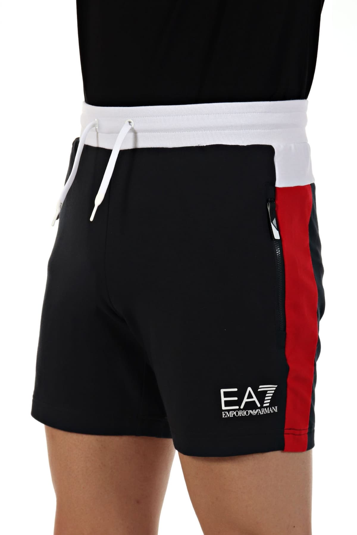 ARMANI 7 ΒΕΡΜΟΥΔΑ ΦΟΥΤΕΡ SIDE ZIP LOGO ΜΠΛΕ-ΚΟΚΚΙΝΟ-ΛΕΥΚΟ