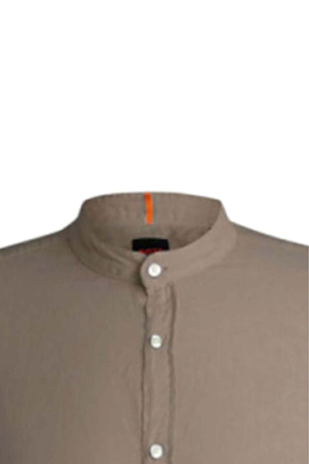 BOSS CASUAL ΠΟΥΚΑΜΙΣΟ ΛΙΝΟ ΜΑΟ RACE_1 ΧΑΚΙ