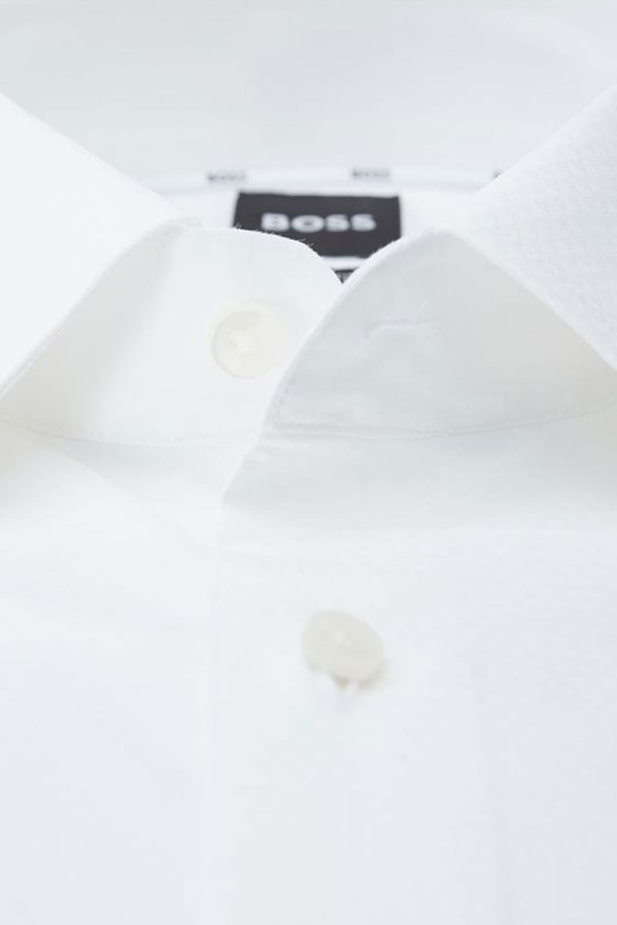 BOSS ΠΟΥΚΑΜΙΣΟ ΜΙΚΡΟΣΧΕΔΙΟ SLIM FIT EASY IRON STRETCH H-HANK-KENT-C1-214 ΛΕΥΚΟ