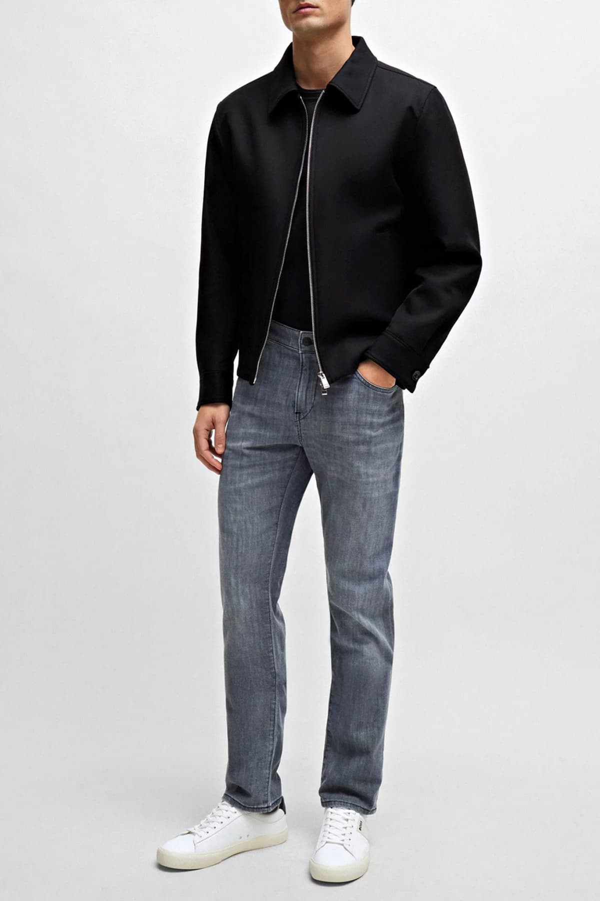 BOSS ΠΑΝΤΕΛΟΝΙ JEANS DELAWARE3-1 SLIM FIT ΓΚΡΙ