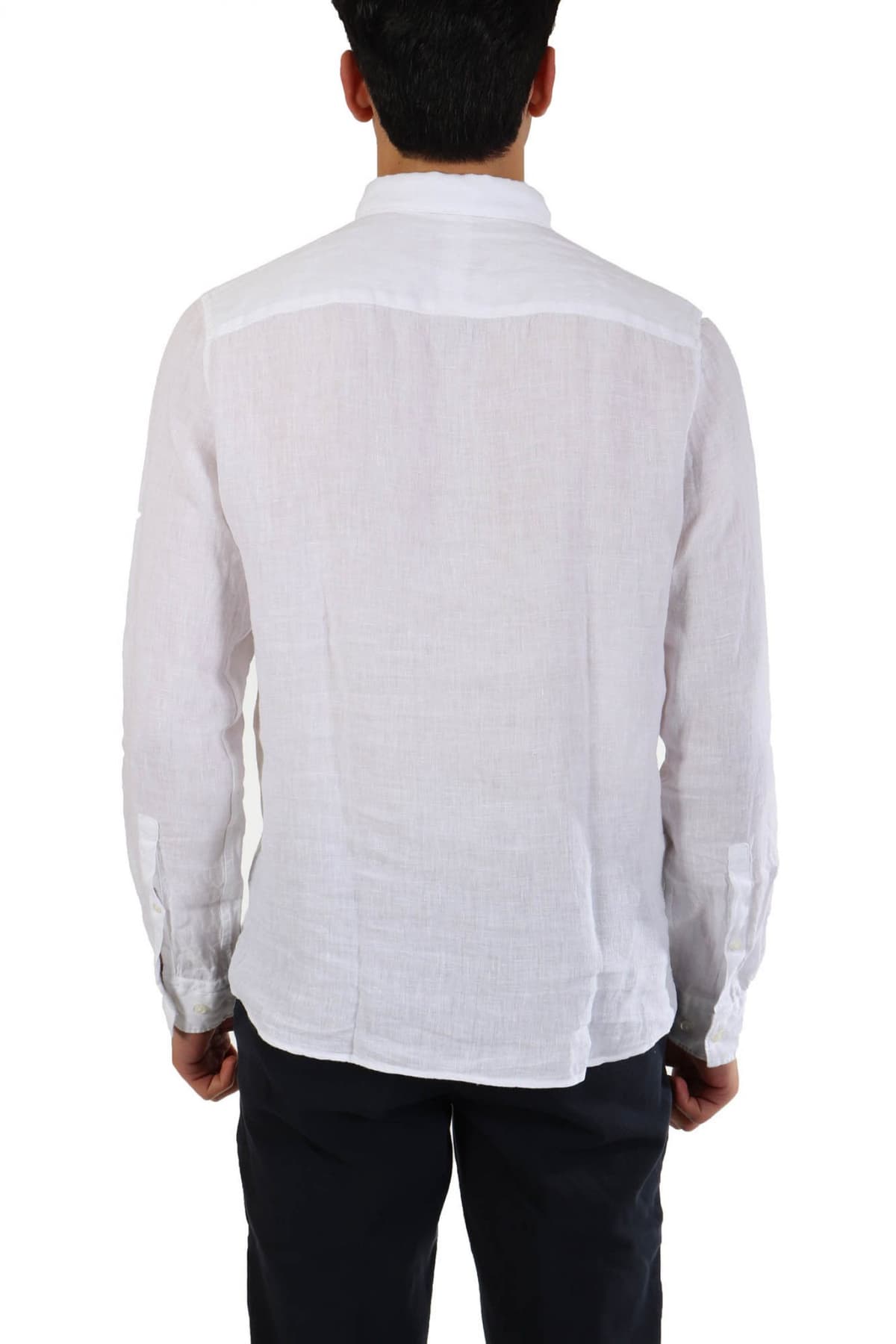 HUGO ΠΟΥΚΑΜΙΣΟ ERMANN STRAIGHT FIT ΛΙΝΟ ΛΕΥΚΟ