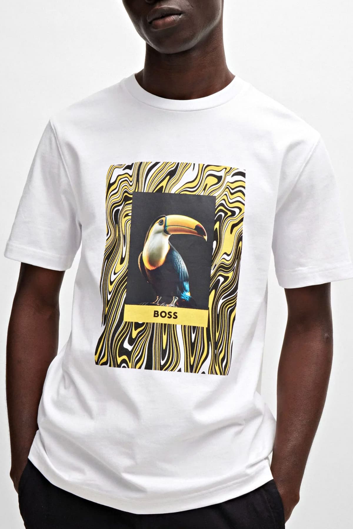 BOSS CASUAL T-SHIRT TE_TUCAN ΛΕΥΚΟ