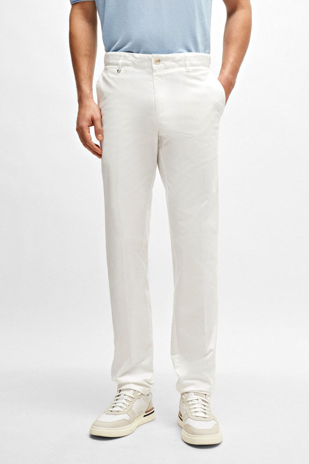 BOSS ΠΑΝΤΕΛΟΝΙ CHINO SLIM FIT C-GENIUS-242F ΛΕΥΚΟ