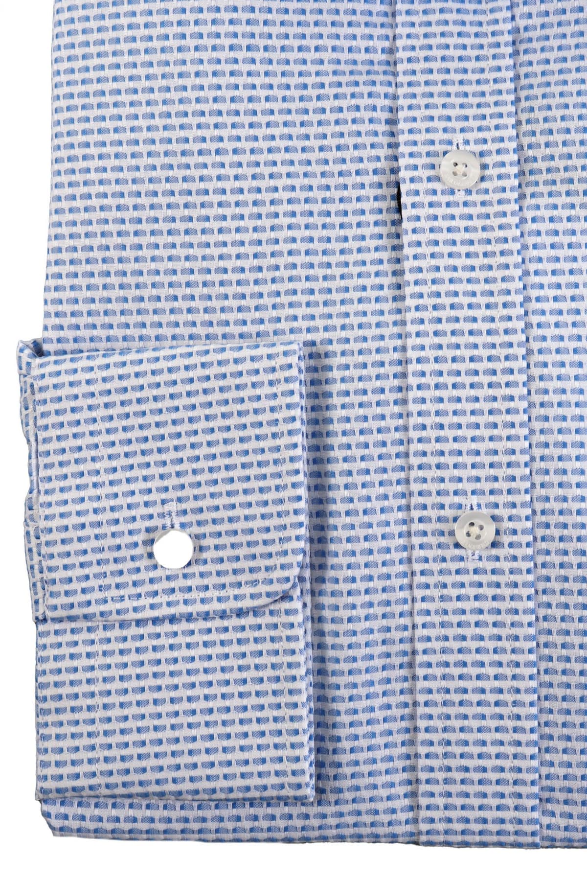 KARL LAGERFELD ΠΟΥΚΑΜΙΣΟ ΜΙΚΡΟΣΧΕΔΙΟ MODERN FIT ΣΙΕΛ