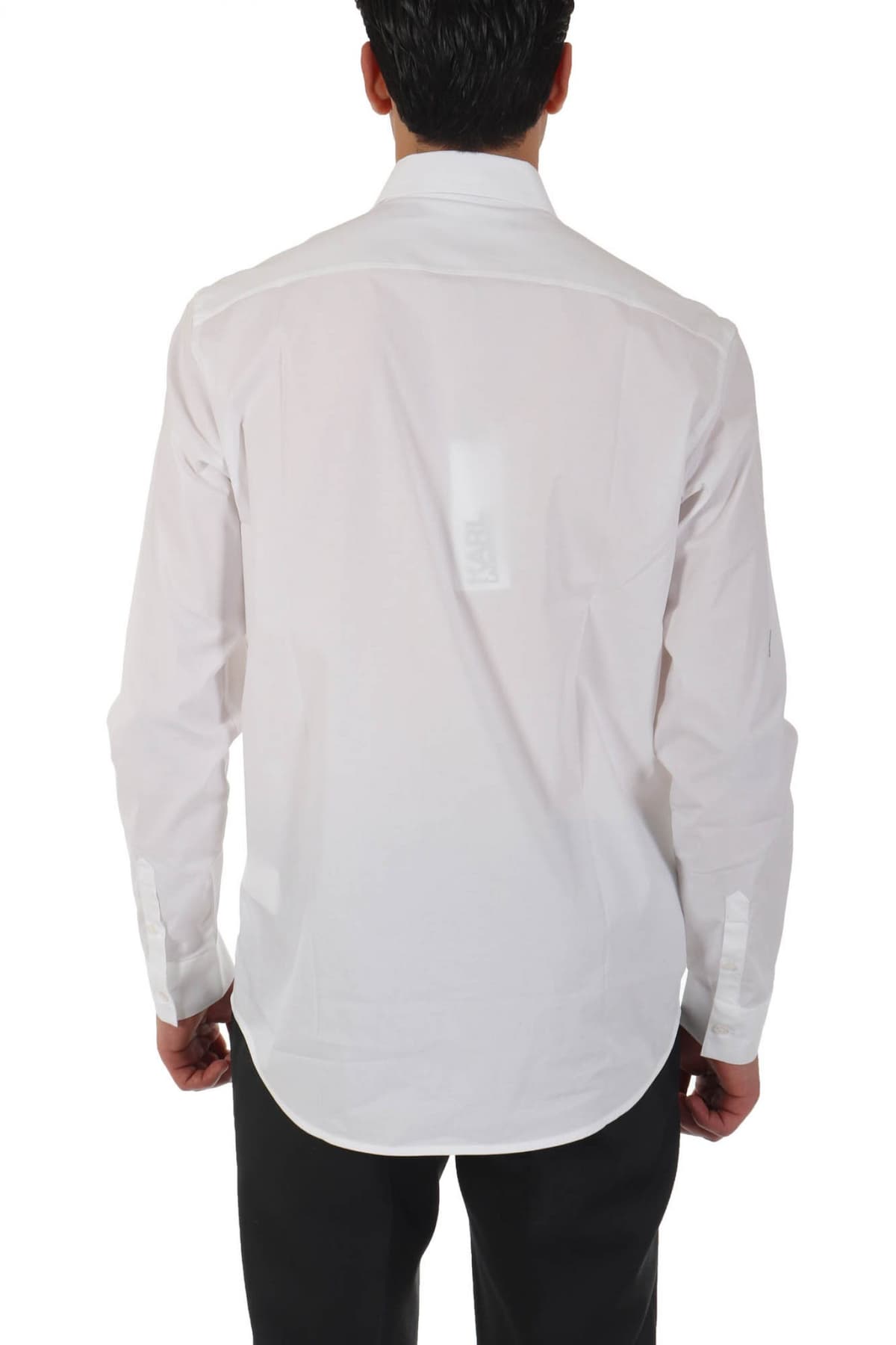 KARL LAGERFELD ΠΟΥΚΑΜΙΣΟ METALLIC LOGO ΛΕΥΚΟ