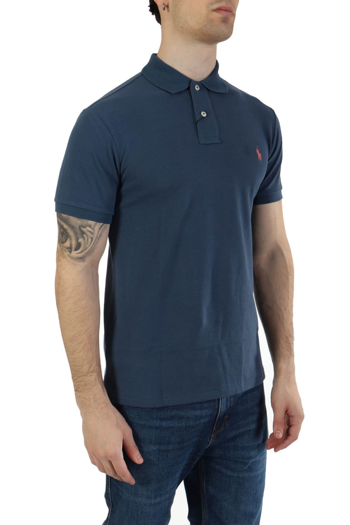 RALPH LAUREN POLO SLIM FIT LOGO ΡΑΦ ΜΠΛΕ