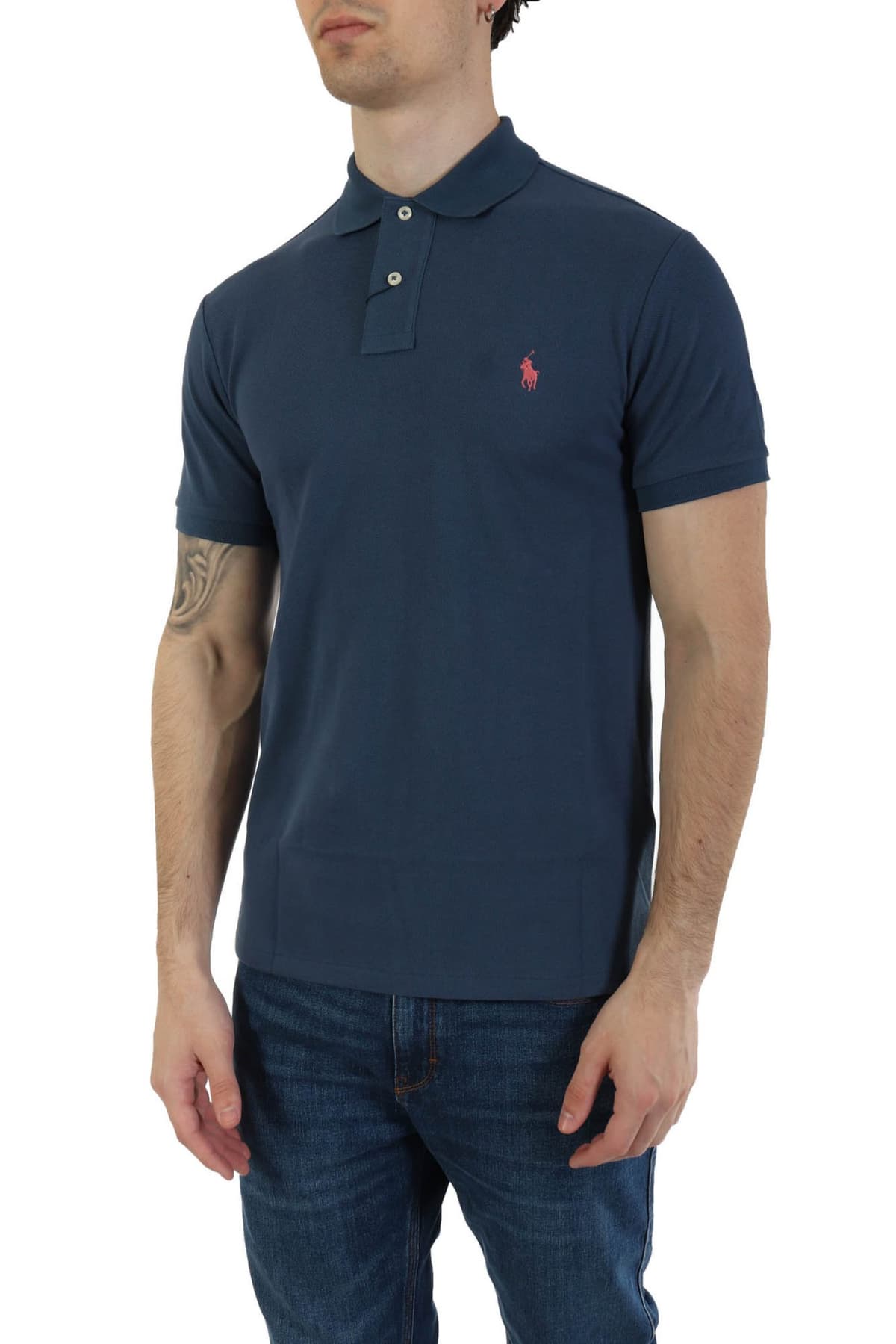 RALPH LAUREN POLO SLIM FIT LOGO ΡΑΦ ΜΠΛΕ