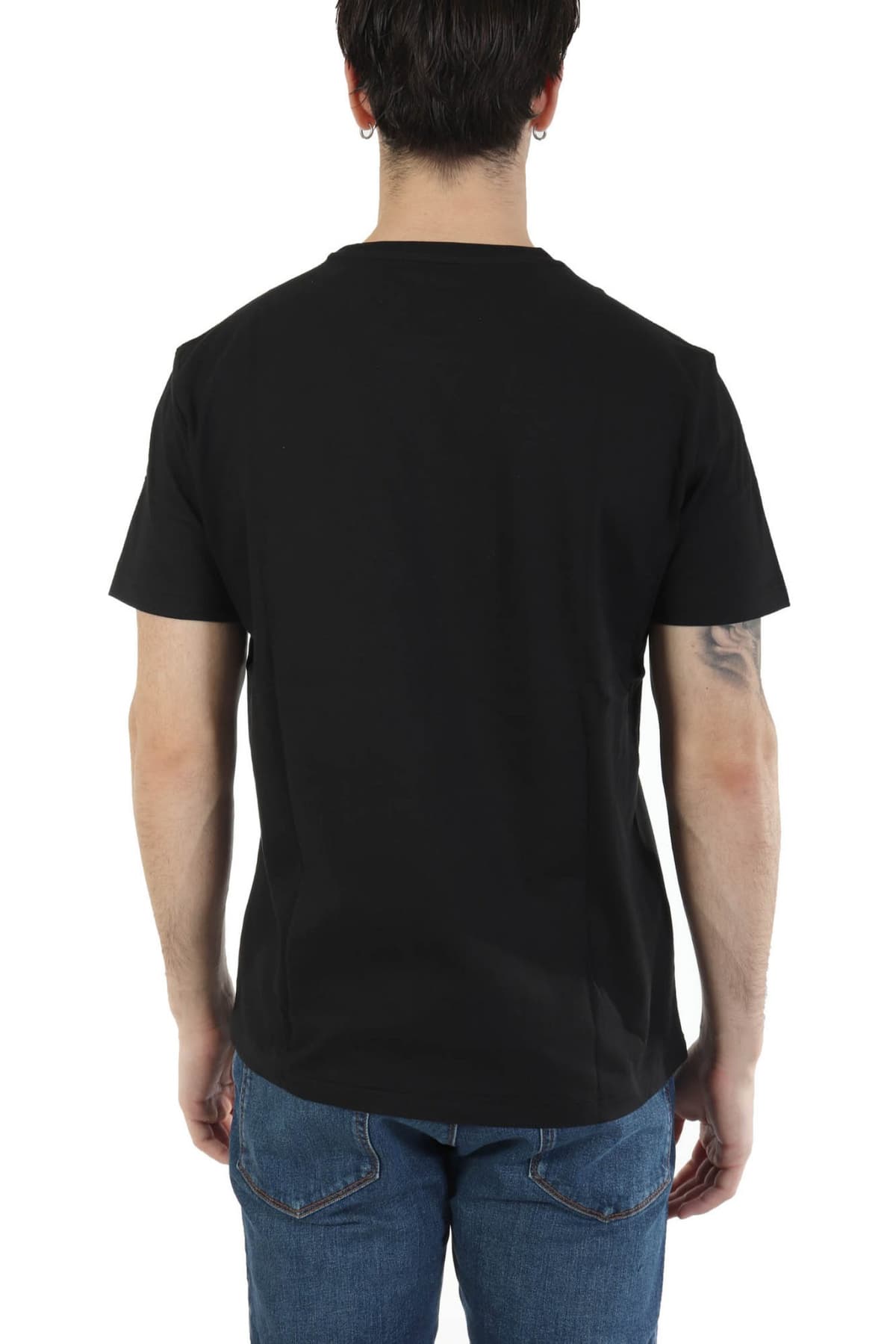 RALPH LAUREN T- SHIRT CUSTOM SLIM FIT GOLD LOGO ΜΑΥΡΟ