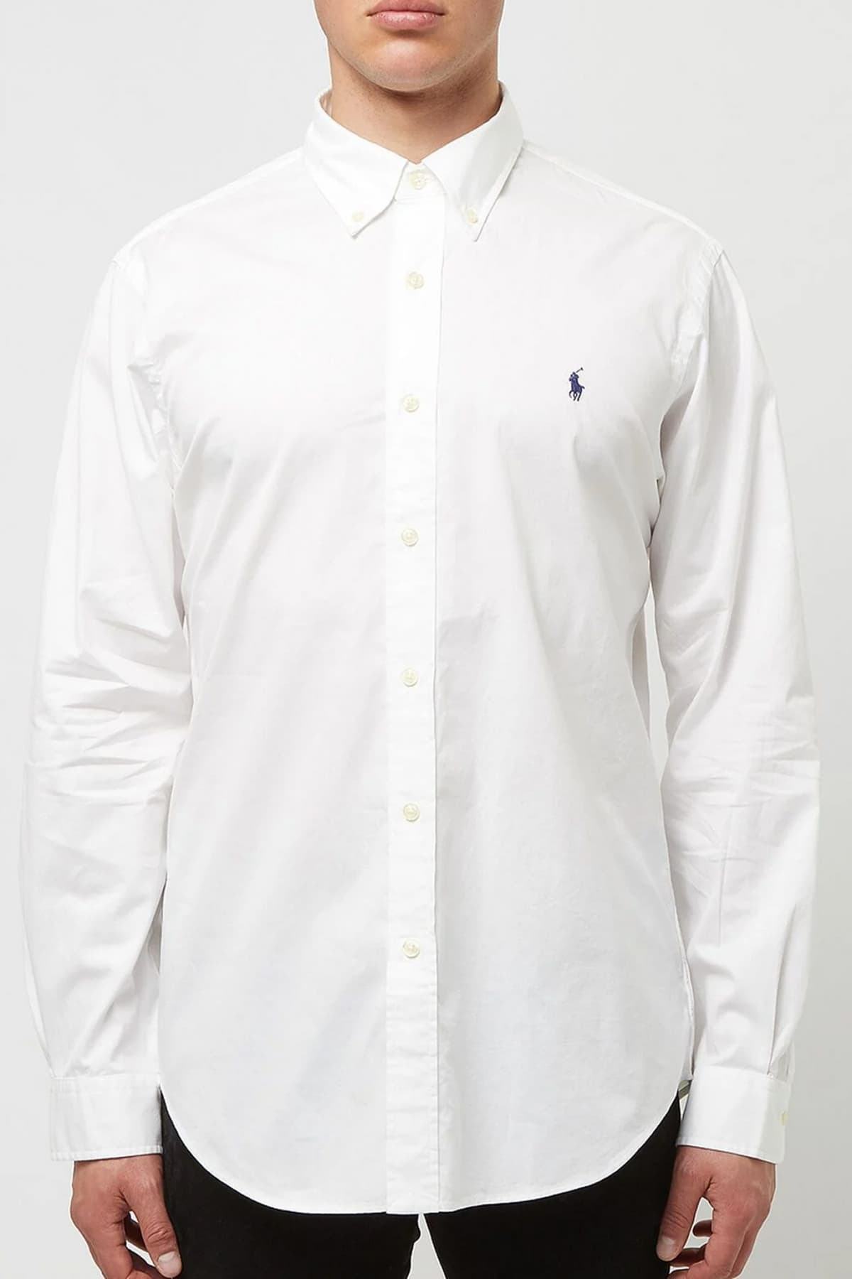 RALPH LAUREN ΠΟΥΚΑΜΙΣΟ BUTTON DOWN CUSTOM FIT FEATHER WEIGHT TWILL ΛΕΥΚΟ