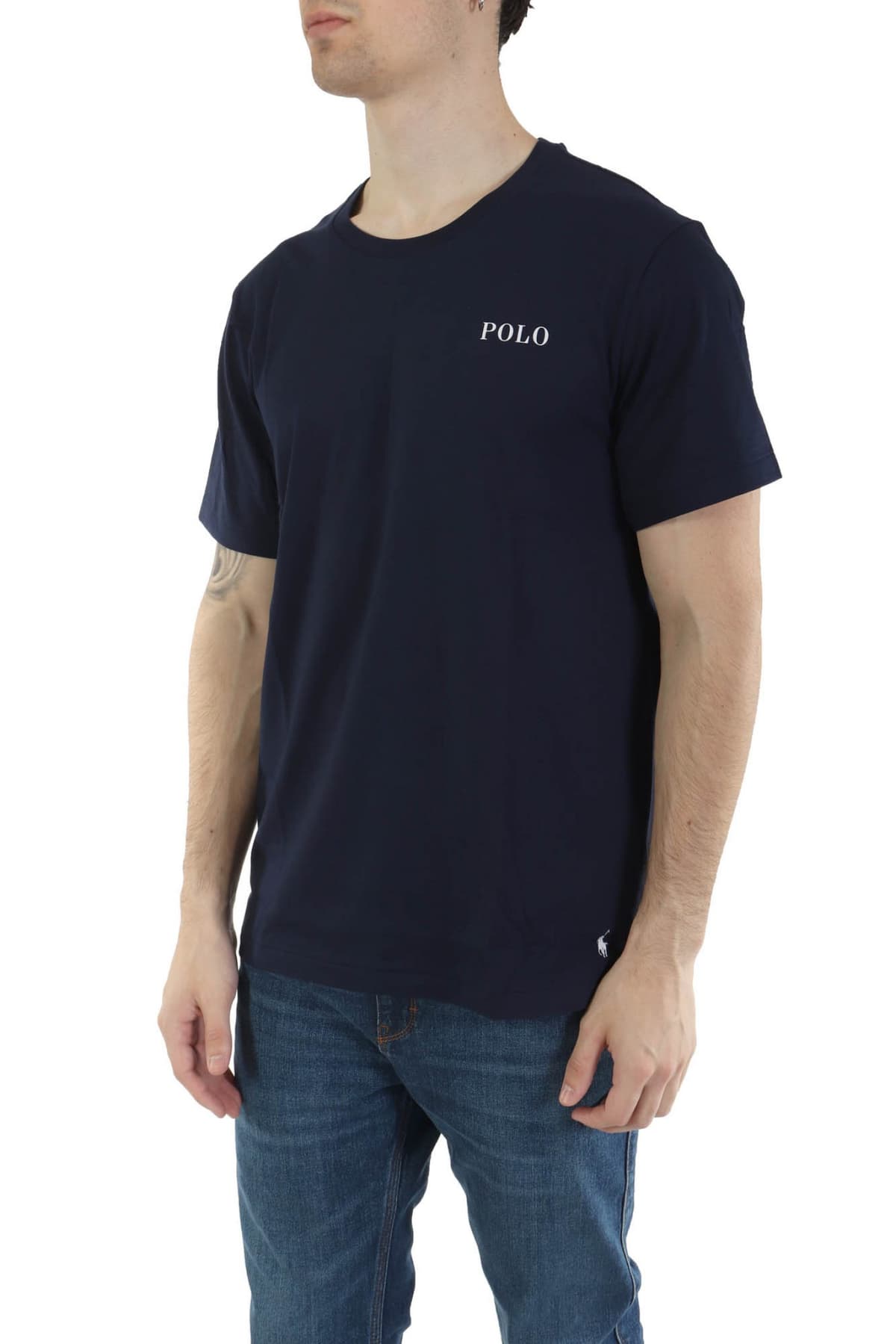 RALPH LAUREN T-SHIRT UNDERWEAR LOGO ΜΠΛΕ
