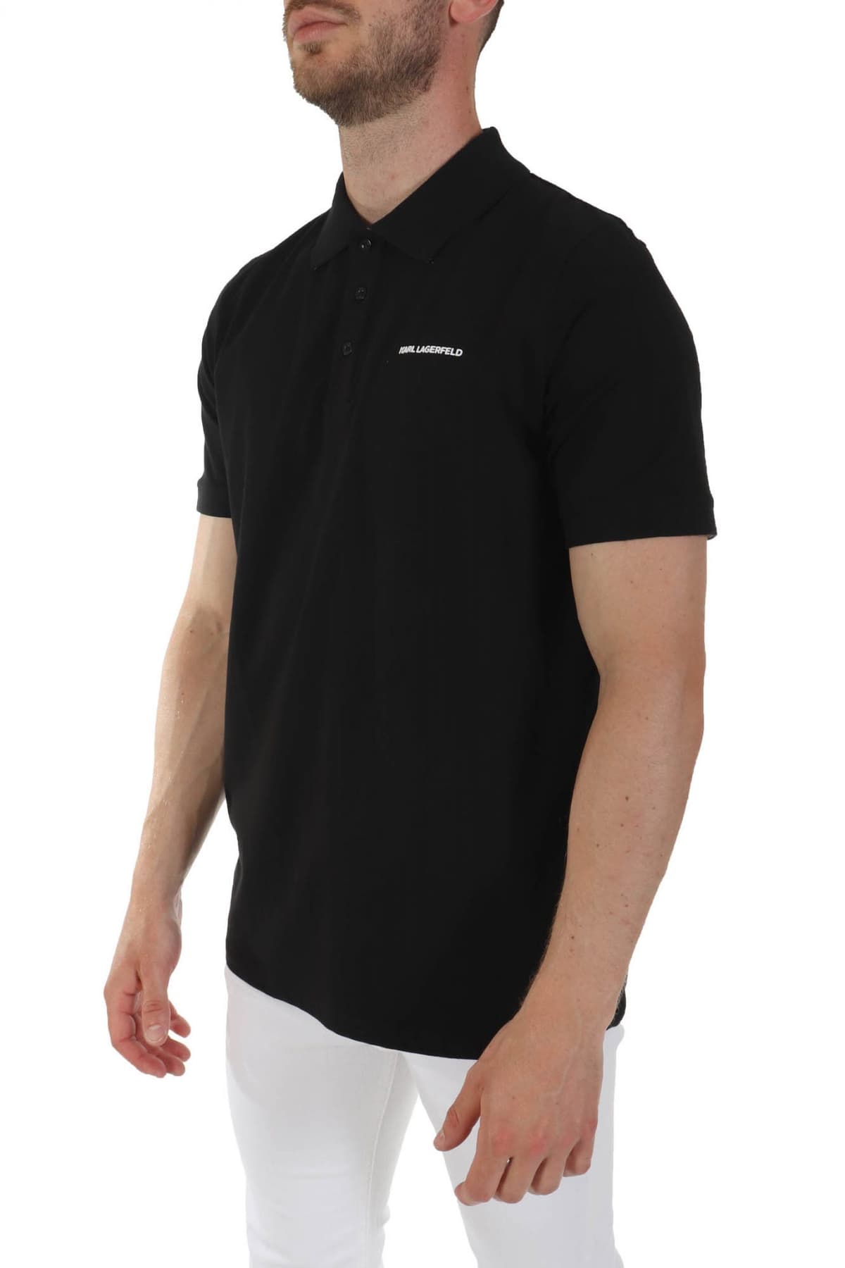 KARL LAGERFELD POLO LOGO ΜΑΥΡΟ