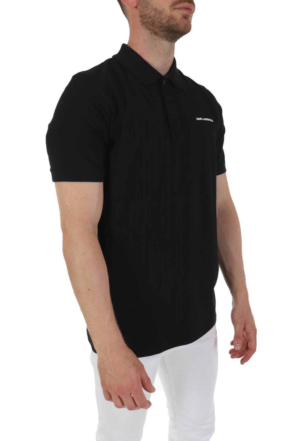 KARL LAGERFELD POLO LOGO ΜΑΥΡΟ