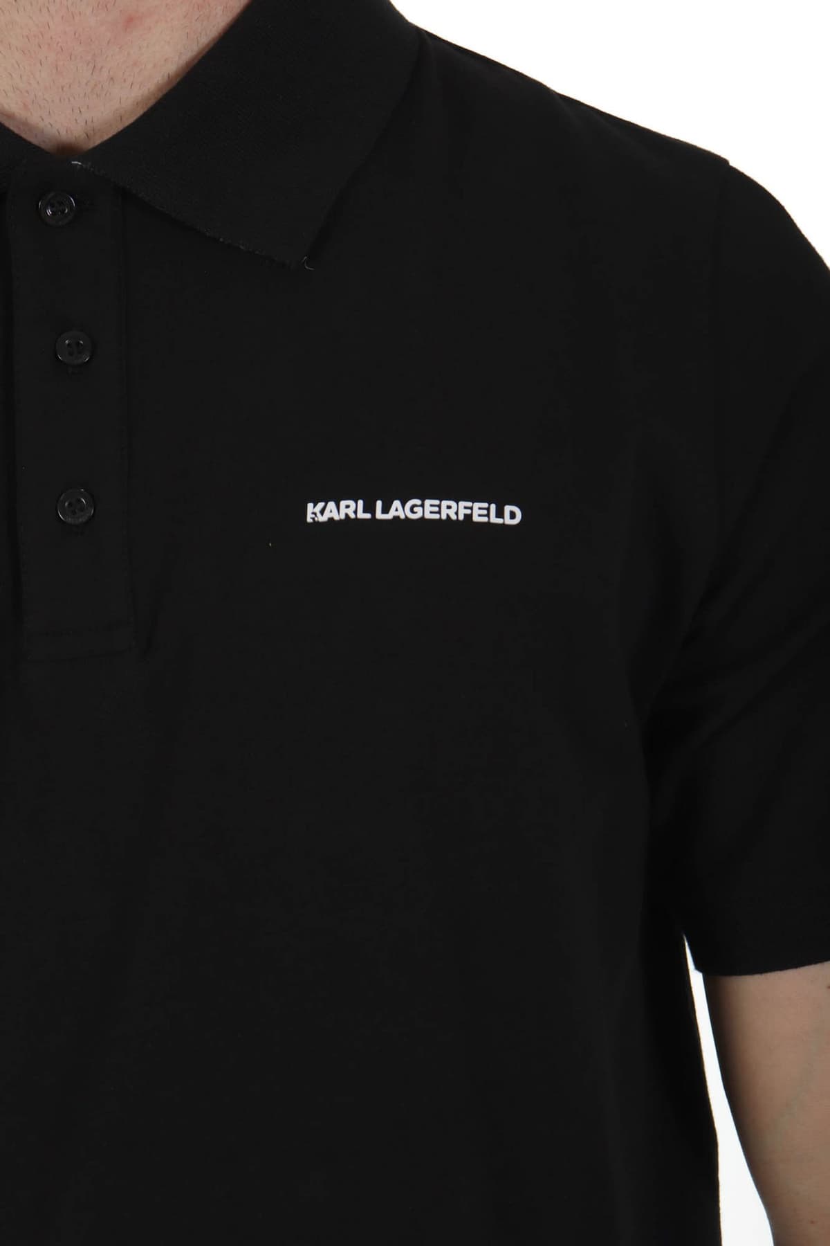 KARL LAGERFELD POLO LOGO ΜΑΥΡΟ