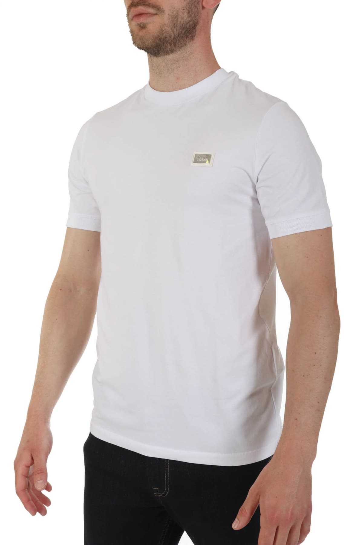 KARL LAGERFELD T-SHIRT METALLIC LOGO ΛΕΥΚΟ