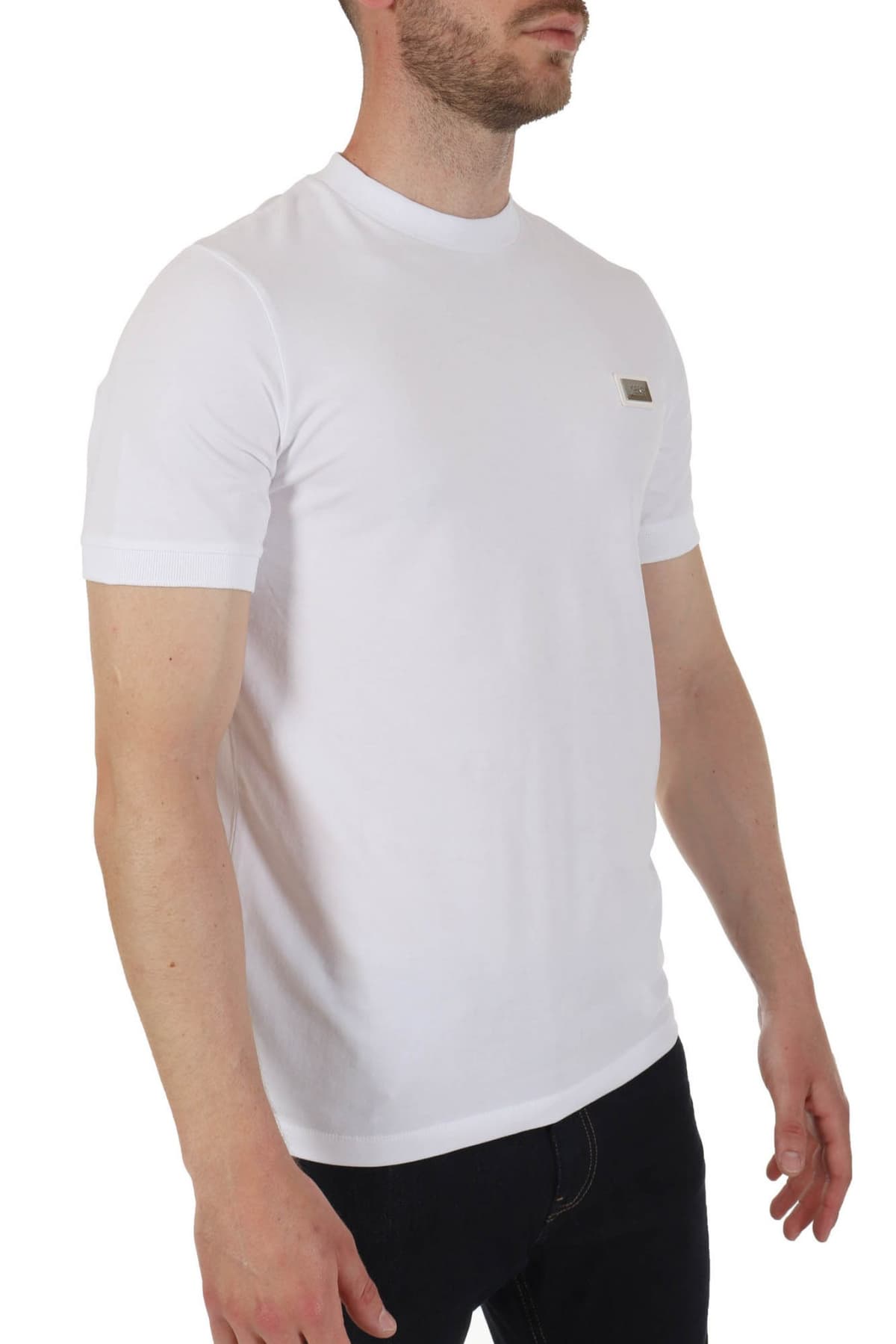 KARL LAGERFELD T-SHIRT METALLIC LOGO ΛΕΥΚΟ