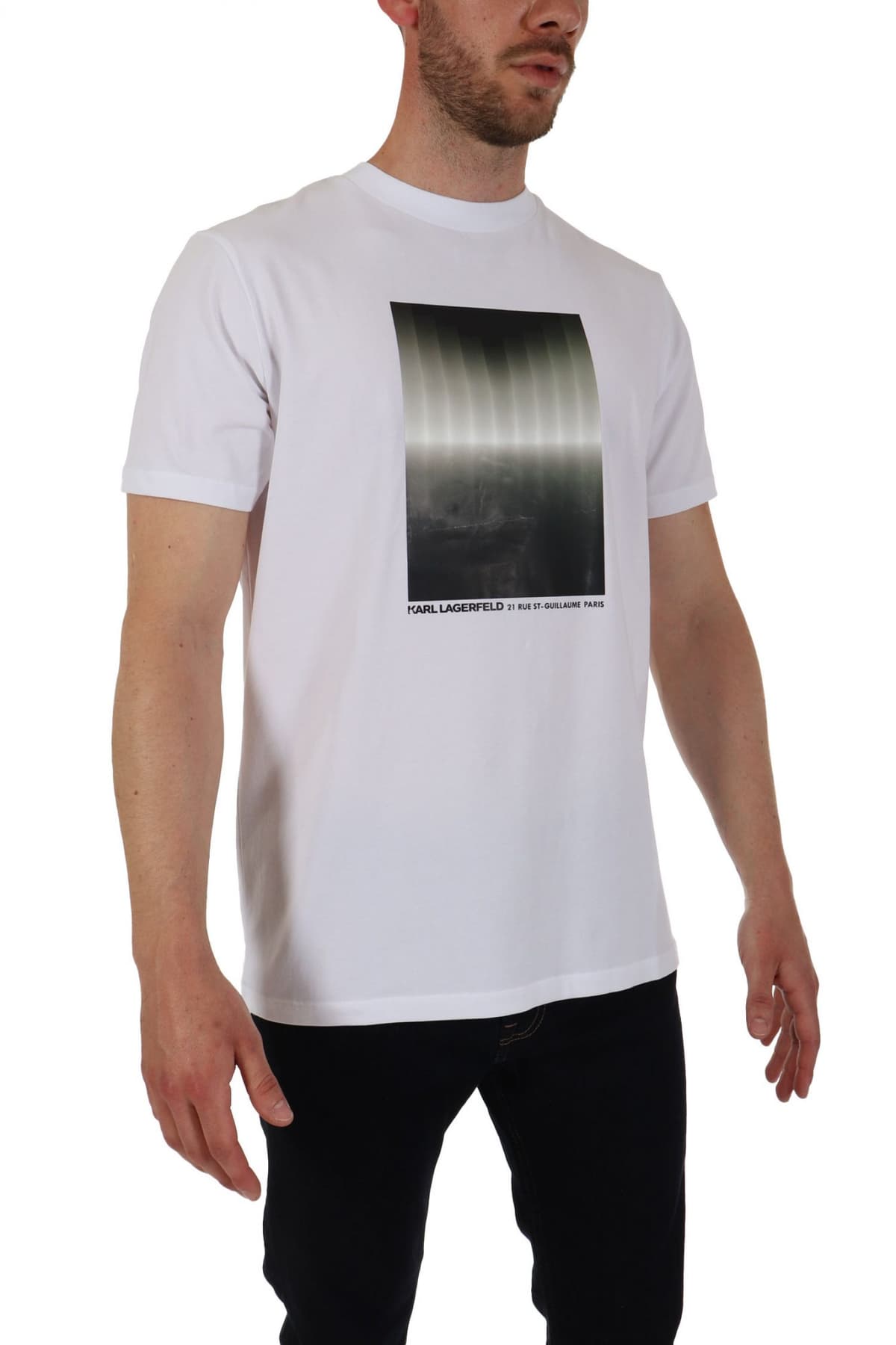 KARL LAGERFELD T-SHIRT LOGO ΛΕΥΚΟ