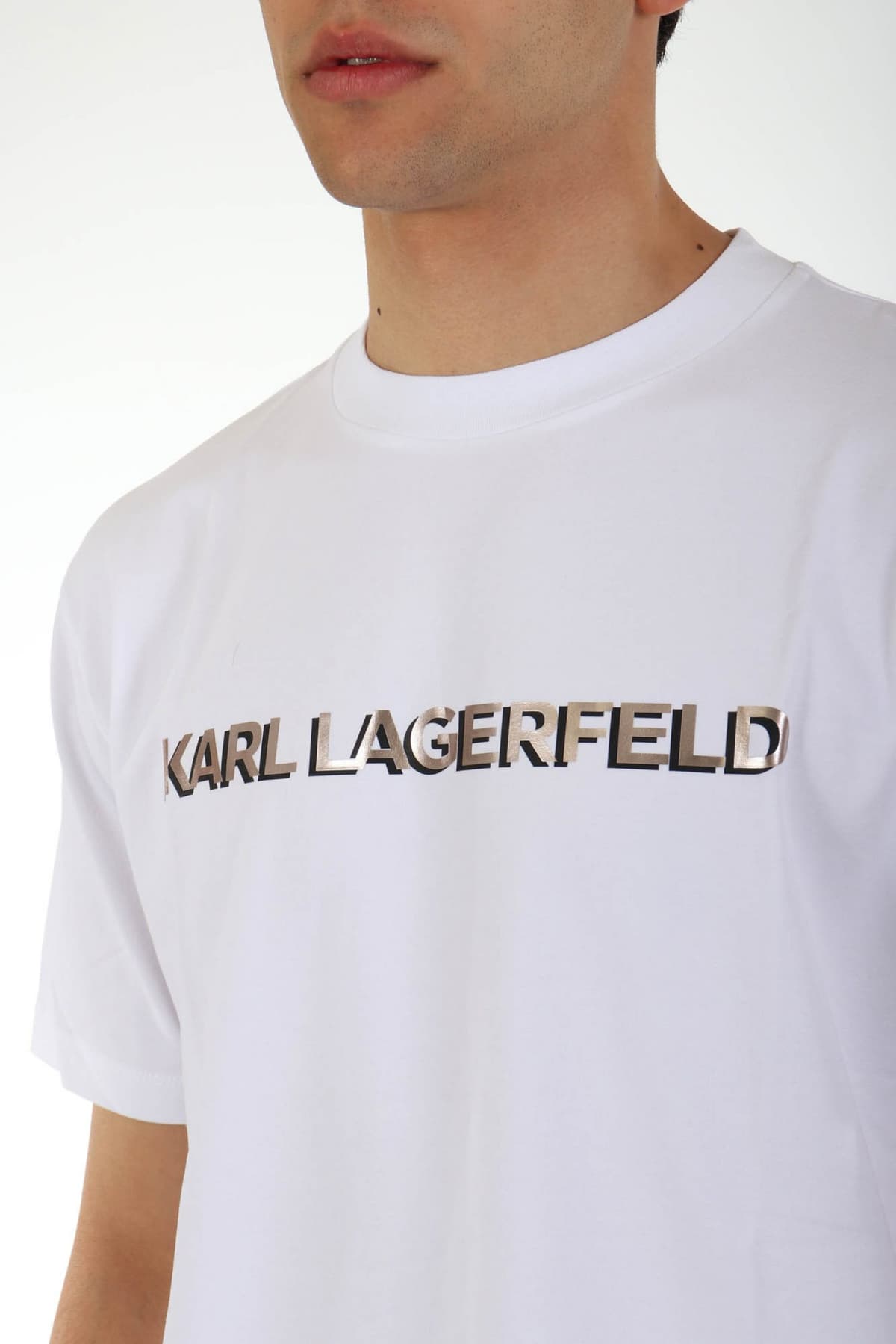 KARL LAGERFELD T-SHIRT CREWNECK LOGO ΛΕΥΚΟ