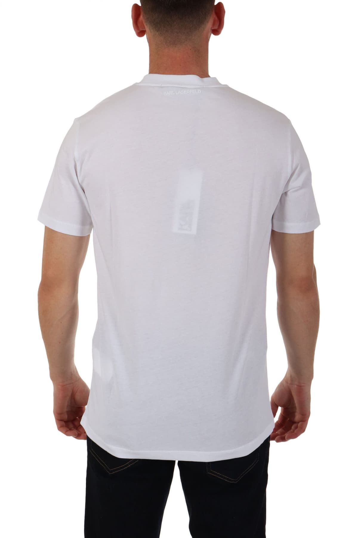 KARL LAGERFELD Τ-SHIRT CREW NECK LOGO ΛΕΥΚΟ