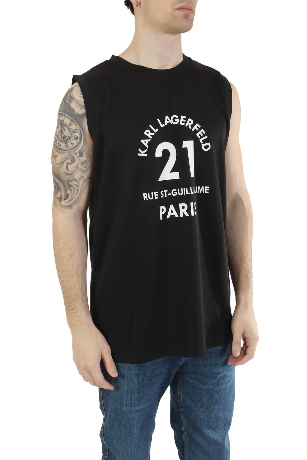 KARL LAGERFELD TANK TOP LOGO ΜΑΥΡΟ