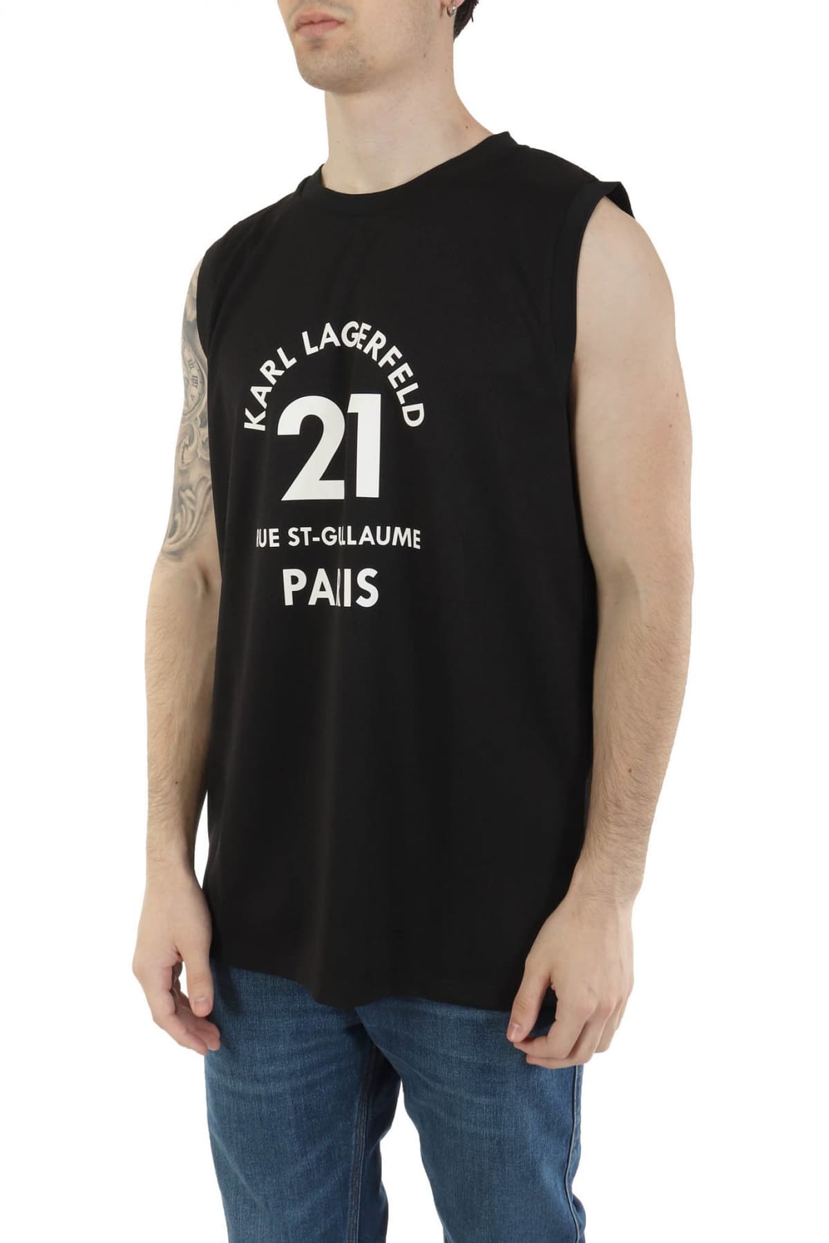 KARL LAGERFELD TANK TOP LOGO ΜΑΥΡΟ