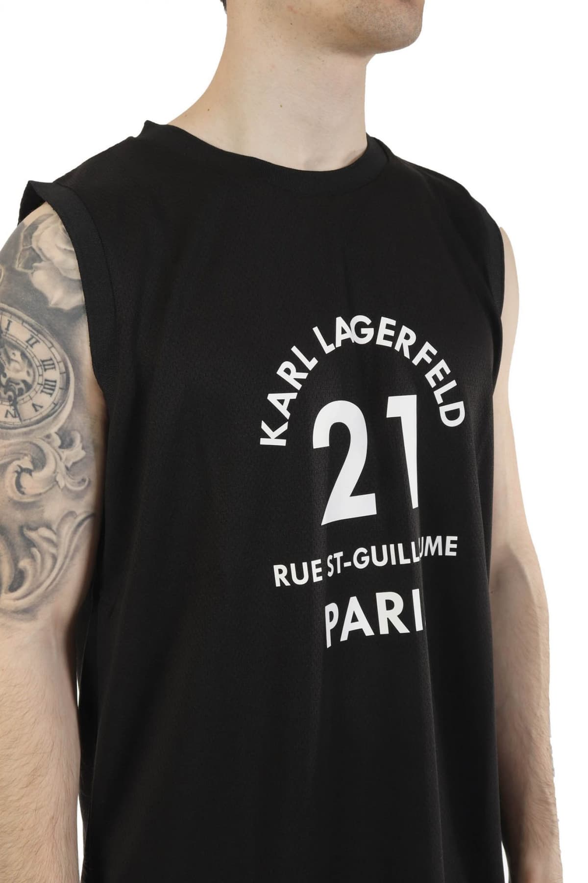KARL LAGERFELD TANK TOP LOGO ΜΑΥΡΟ
