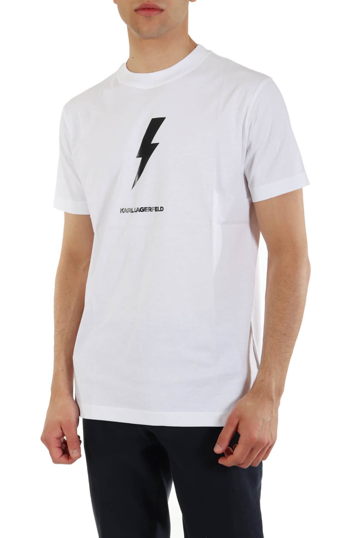 KARL LAGERFELD T-SHIRT LOGO ΛΕΥΚΟ