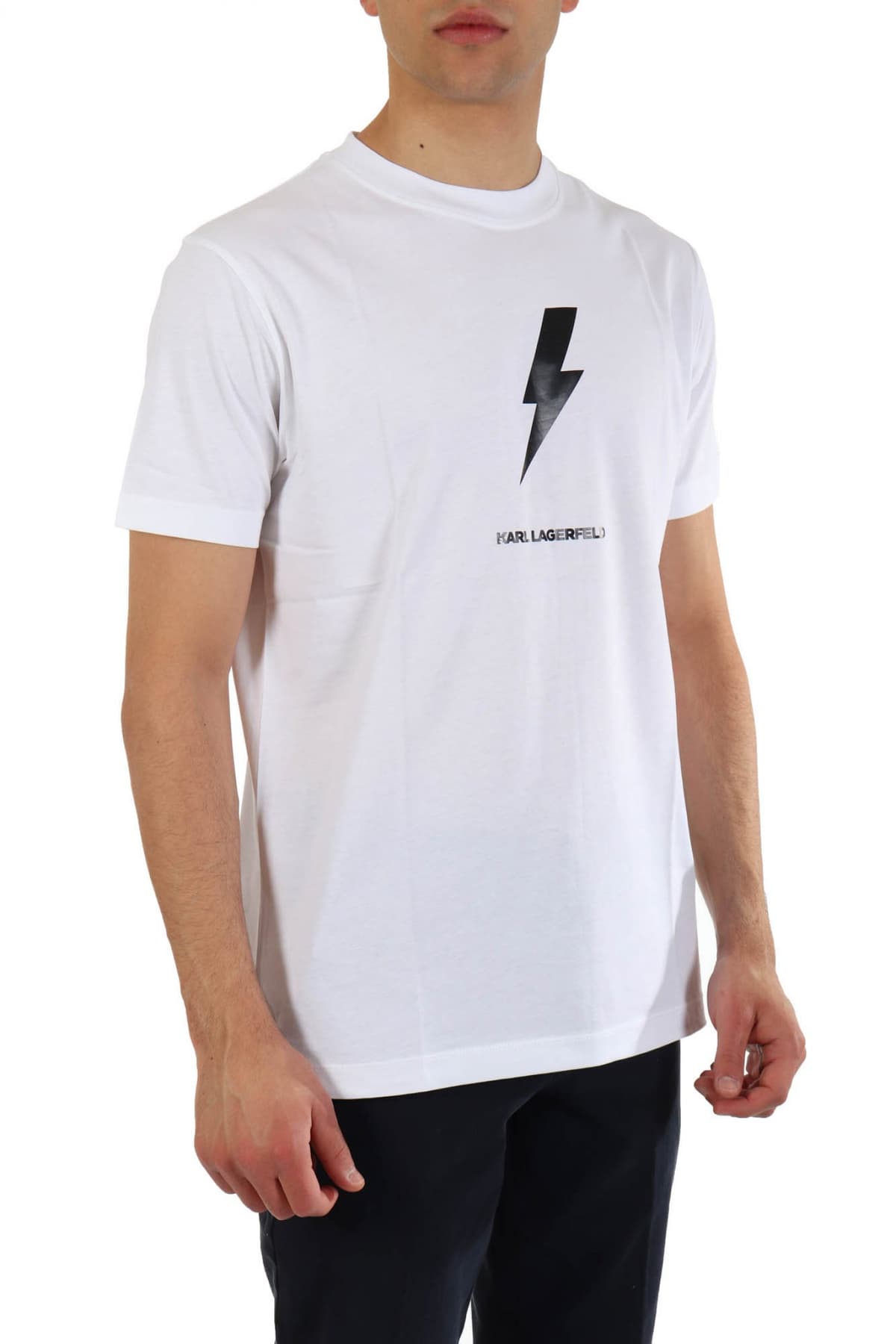 KARL LAGERFELD T-SHIRT LOGO ΛΕΥΚΟ