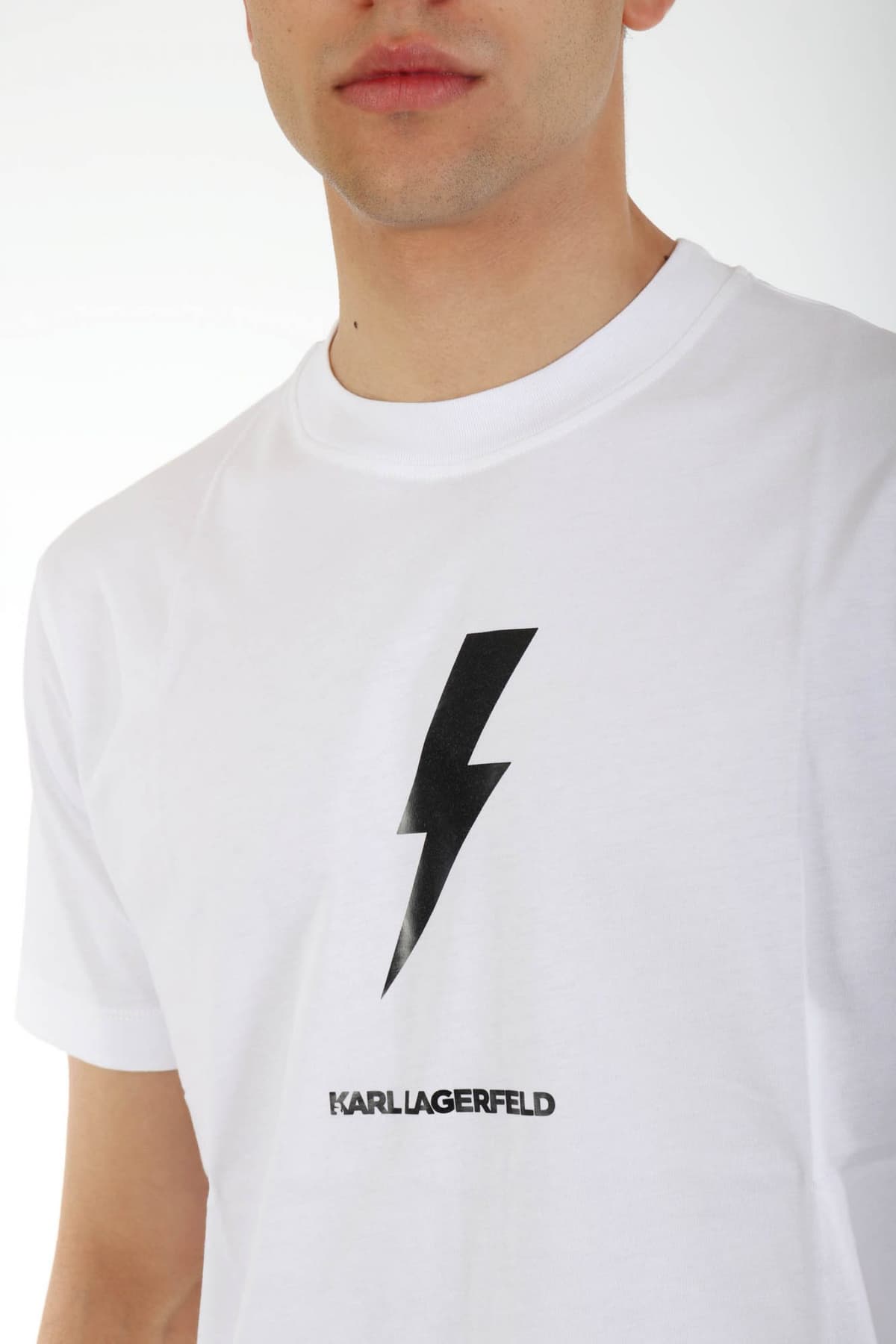 KARL LAGERFELD T-SHIRT LOGO ΛΕΥΚΟ