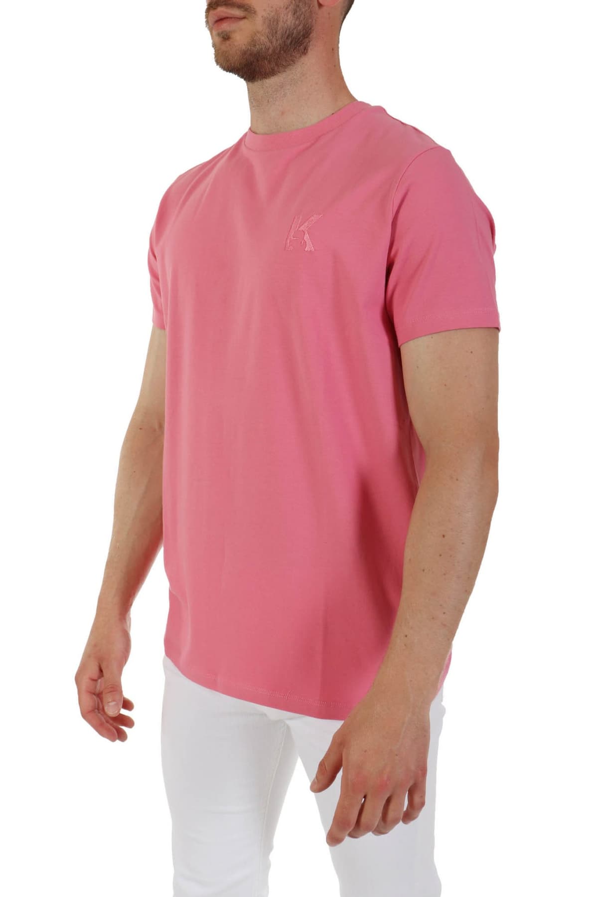 KARL LAGERFELD T-SHIRT LOGO ΡΟΖ