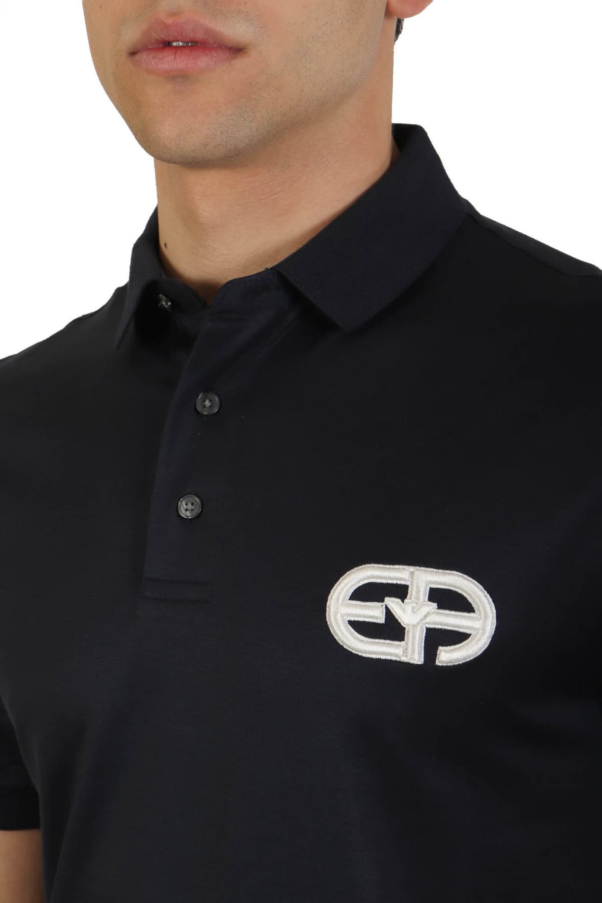 EMPORIO ARMANI POLO LOGO ΜΠΛΕ