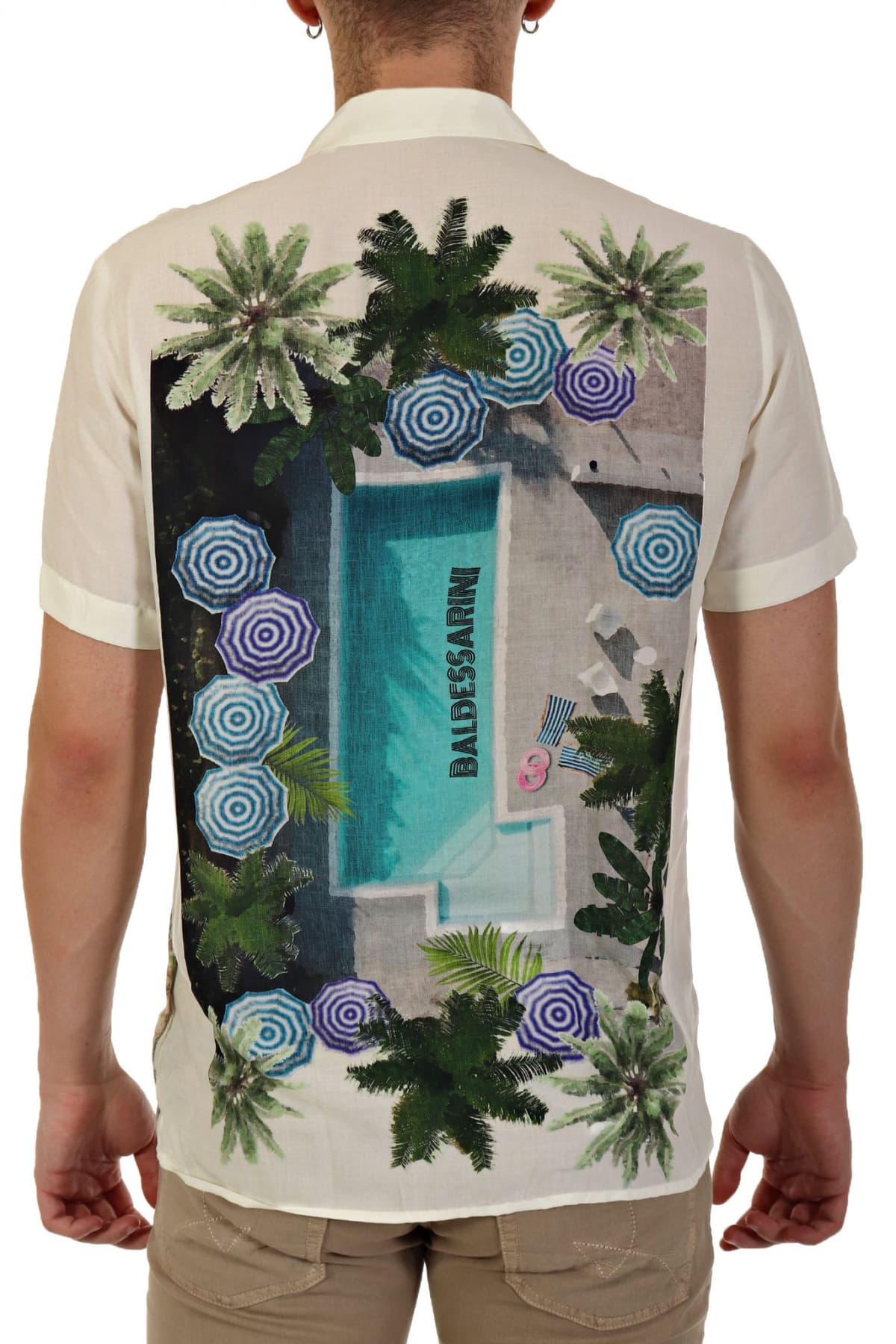 BALDESSARINI ΠΟΥΚΑΜΙΣΟ BLUE MIST PATTERN ΥΠΟΛΕΥΚΟ