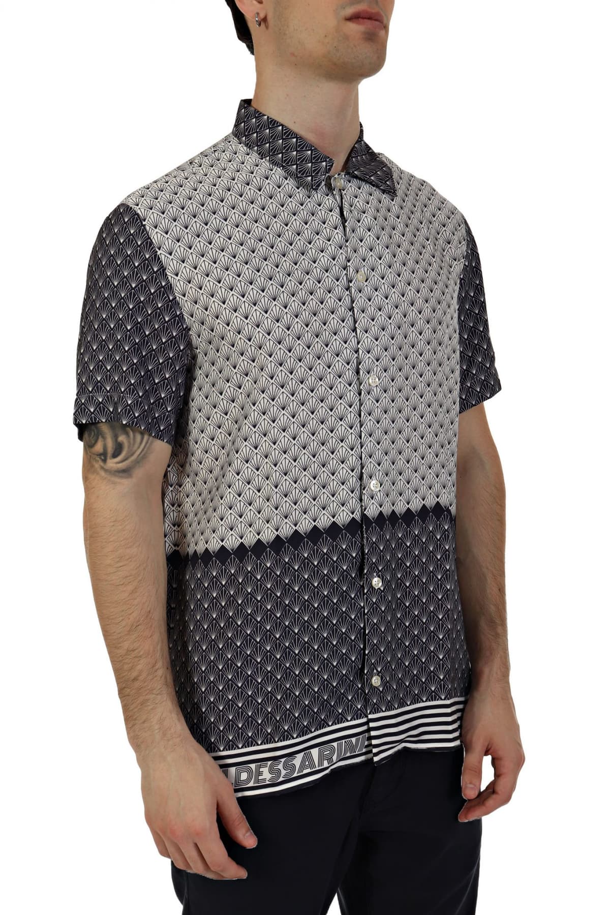 BALDESSARINI ΠΟΥΚΑΜΙΣΟ ΜΙΚΡΟΣΧΕΔΙΟ DEEP WELL MUSTER ΛΕΥΚΟ-ΜΠΛΕ