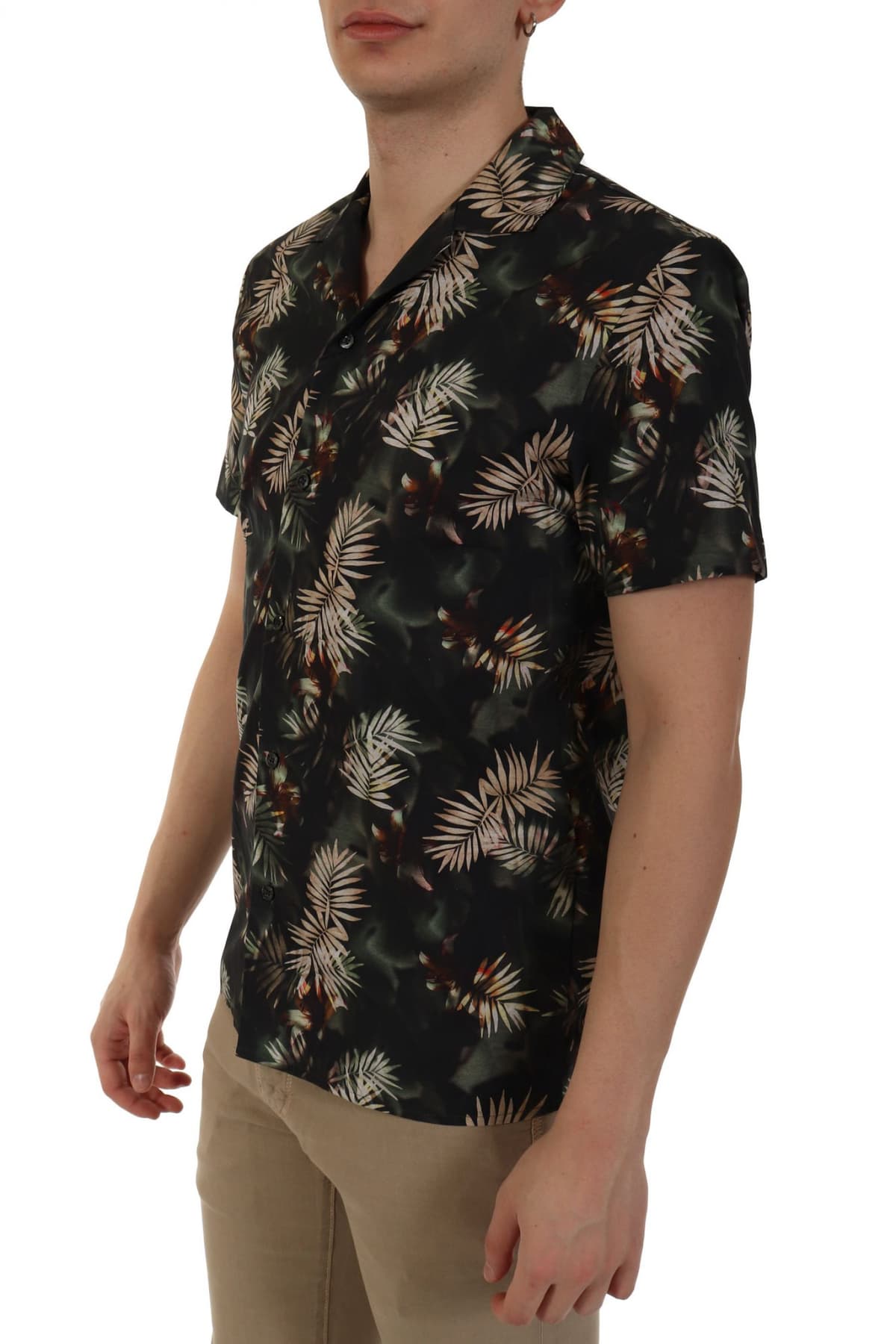 BALDESSARINI ΠΟΥΚΑΜΙΣΟ FLORAL FOUR LEAF ΧΑΚΙ