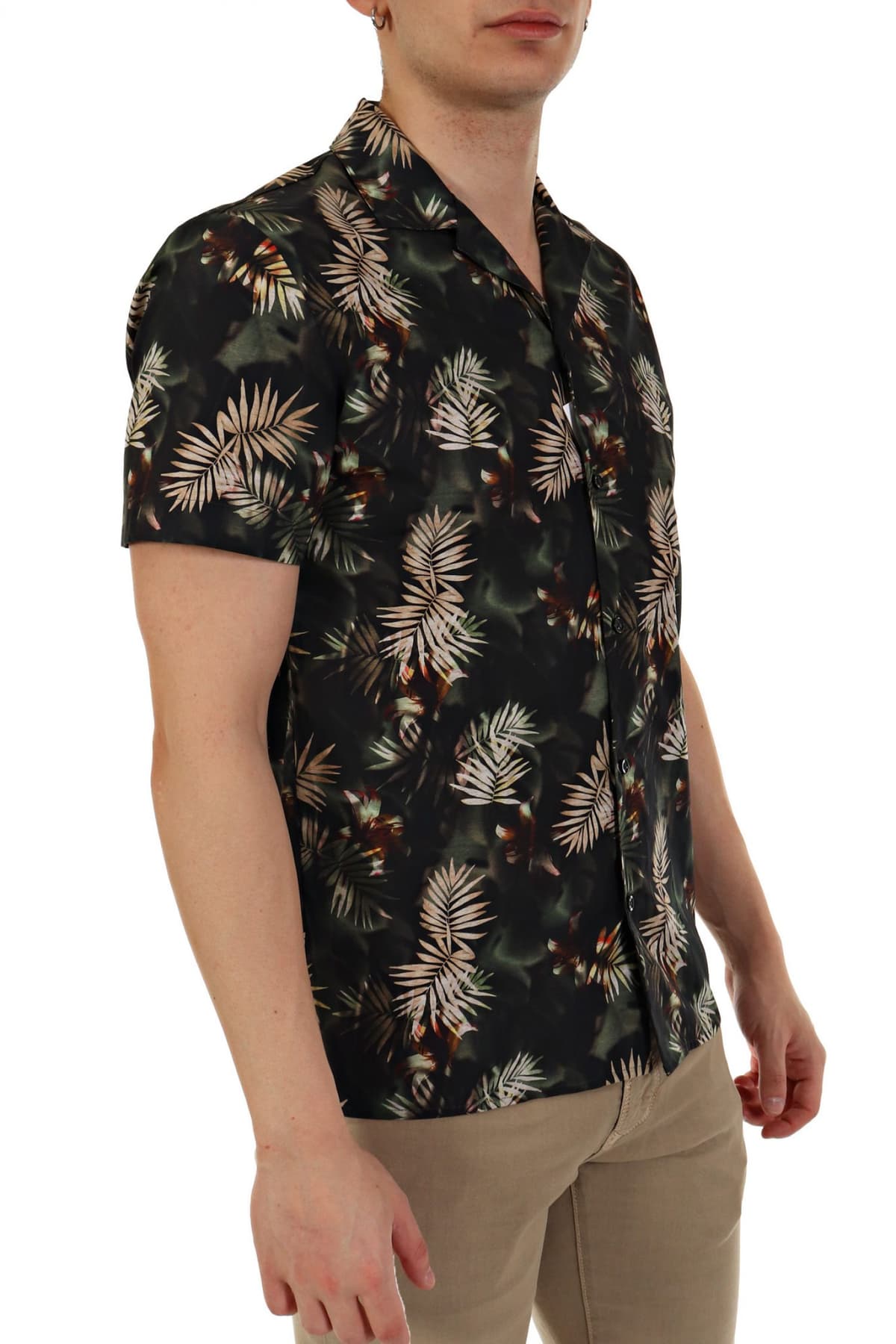 BALDESSARINI ΠΟΥΚΑΜΙΣΟ FLORAL FOUR LEAF ΧΑΚΙ