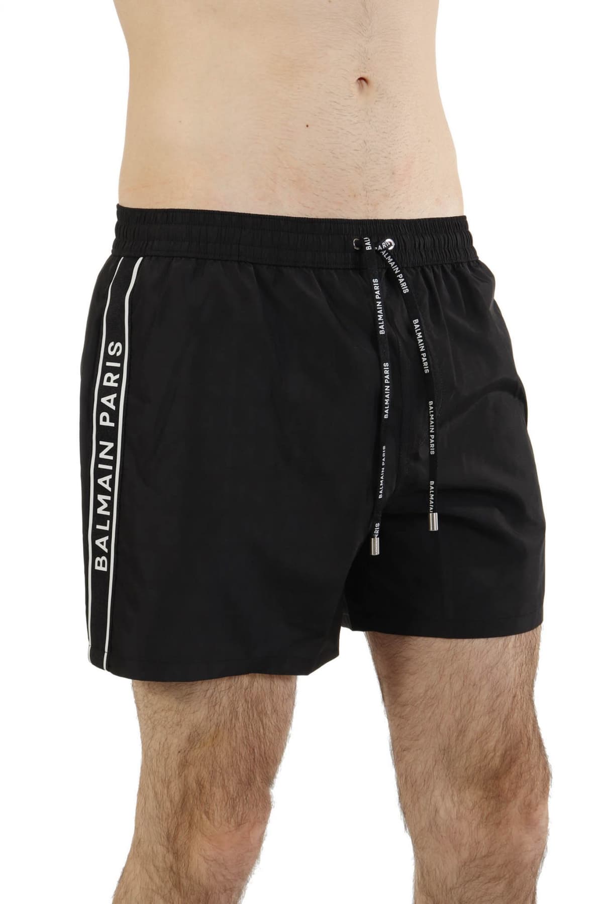 BALMAIN ΜΑΓΙΩ SHORTS LOGO ΜΑΥΡΟ-ΛΕΥΚΟ