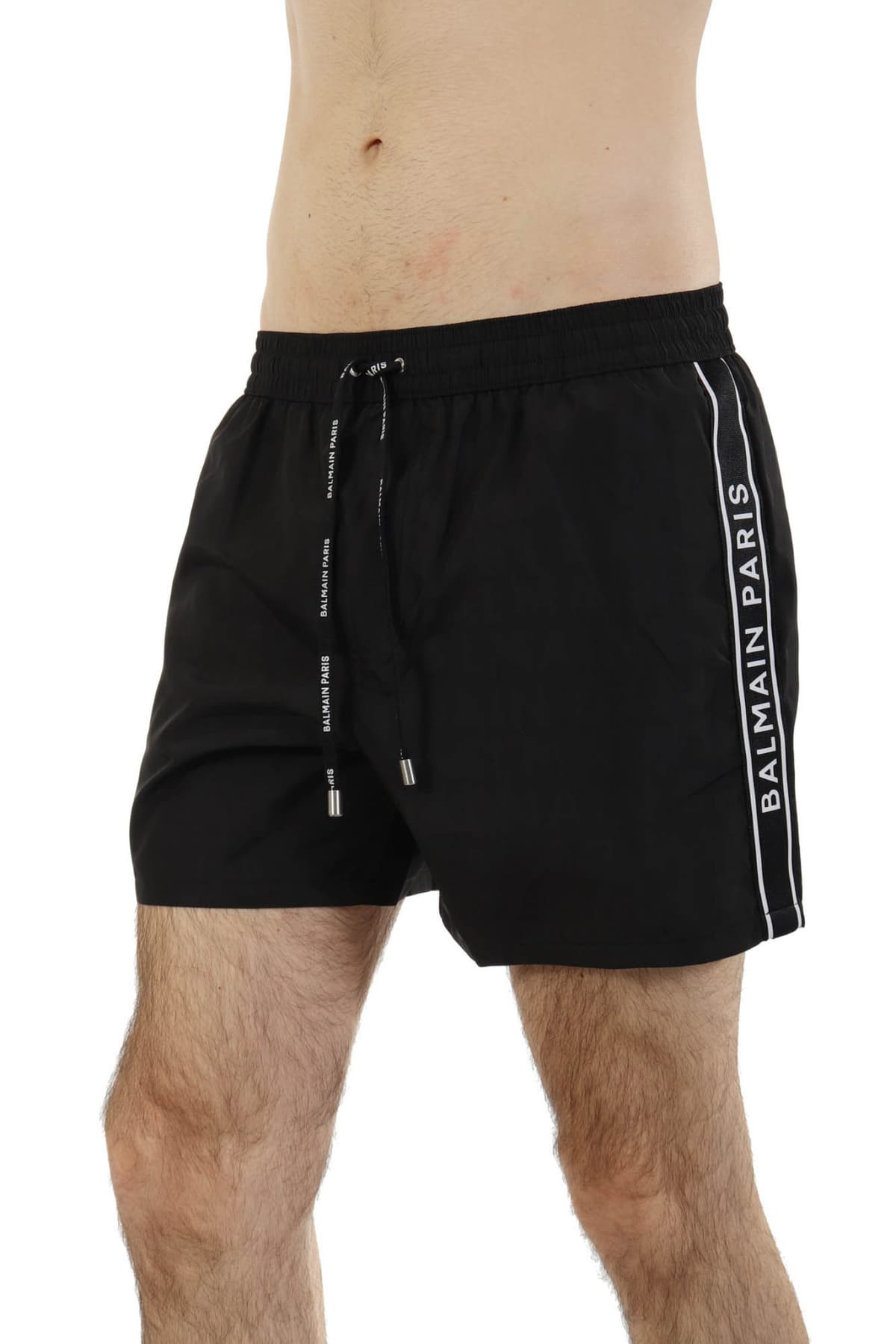 BALMAIN ΜΑΓΙΩ SHORTS LOGO ΜΑΥΡΟ-ΛΕΥΚΟ