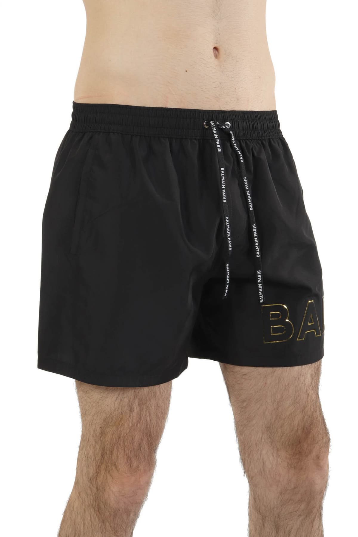 BALMAIN ΜΑΓΙΩ SHORTS LOGO ΜΑΥΡΟ-ΧΡΥΣΟ